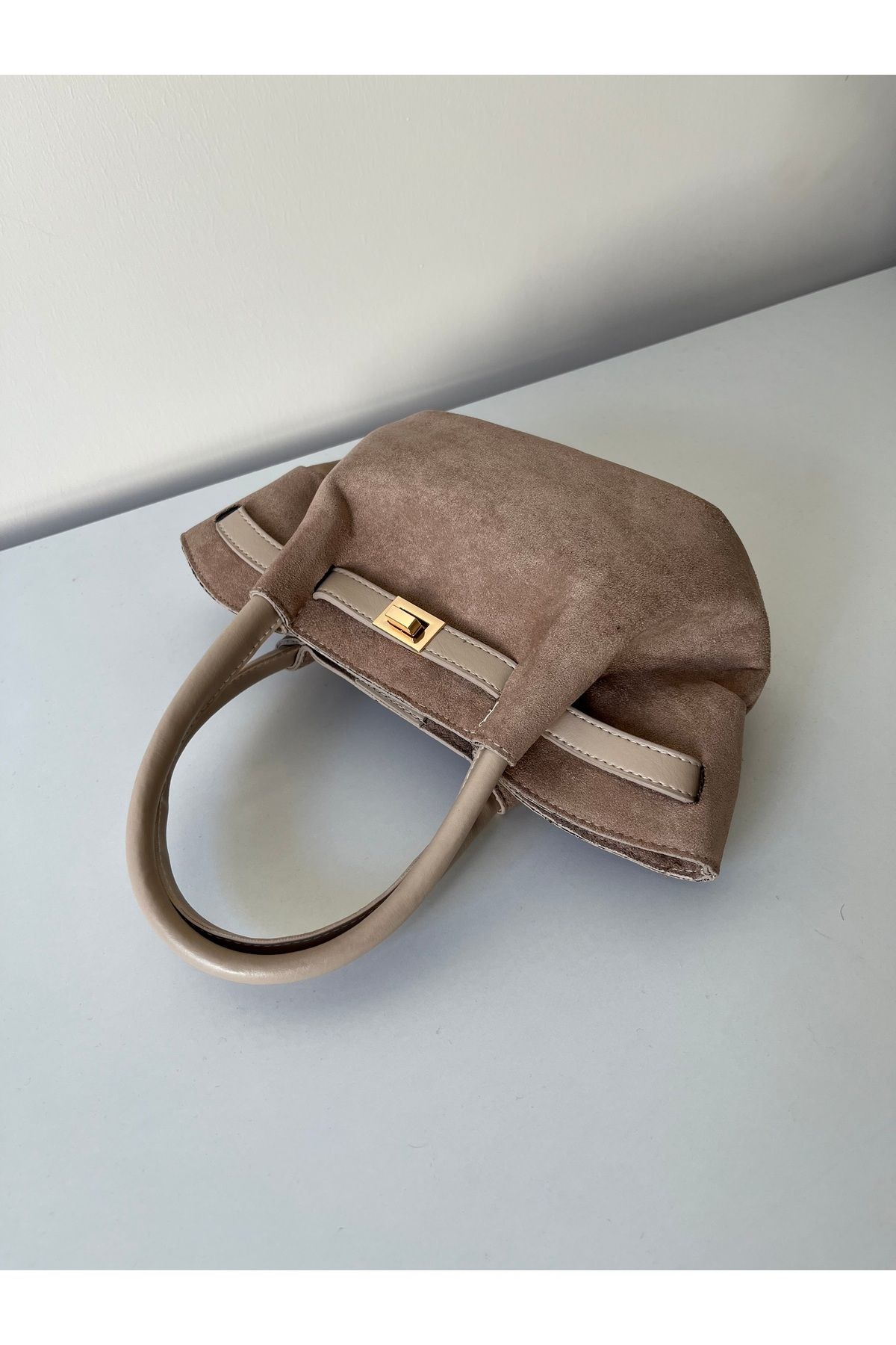 bersebag Beca Model Kadın El ve Omuz Çantası Krem