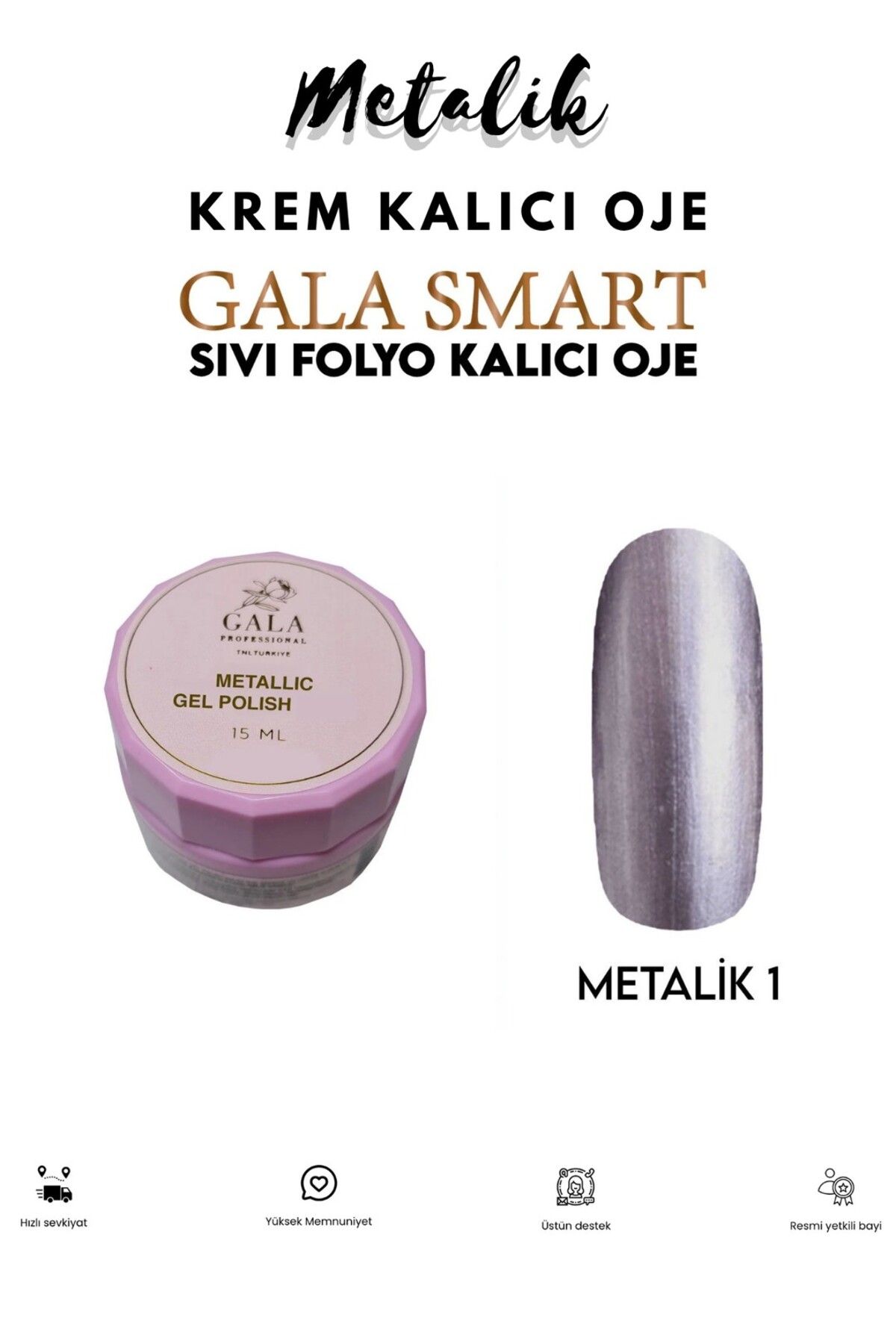 gala smart Metalik Sıvı Folyo Krem Kalıcı Oje