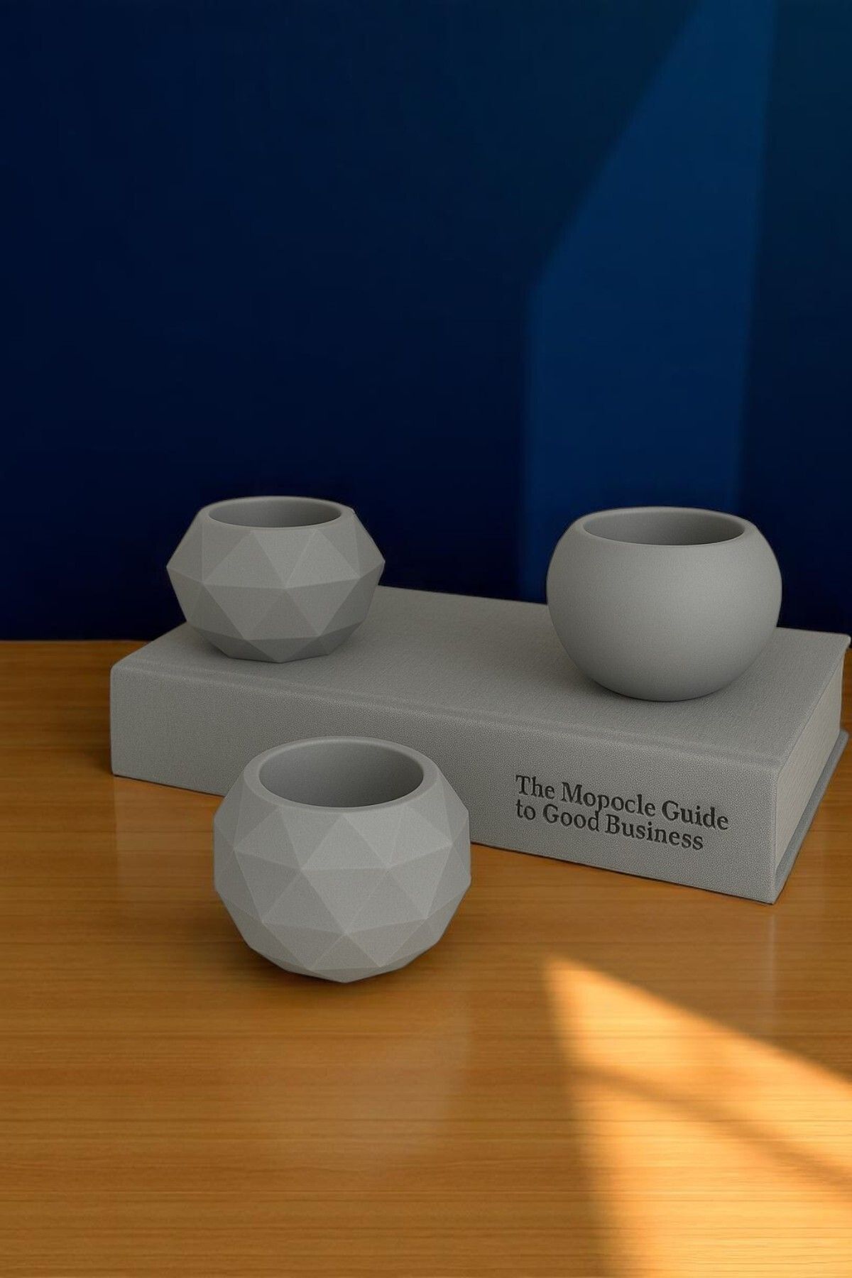 ERSE HOME 3' lü Gri Beton Saksı Seti – Modern Minimal Tasarım