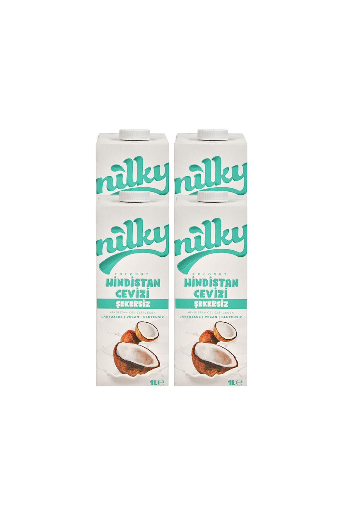 NİLKY Nilky Şekersiz Hindistan Cevizi Sütü Glütensiz Bitkisel Bazlı Laktosuz Vegan4x1 lt