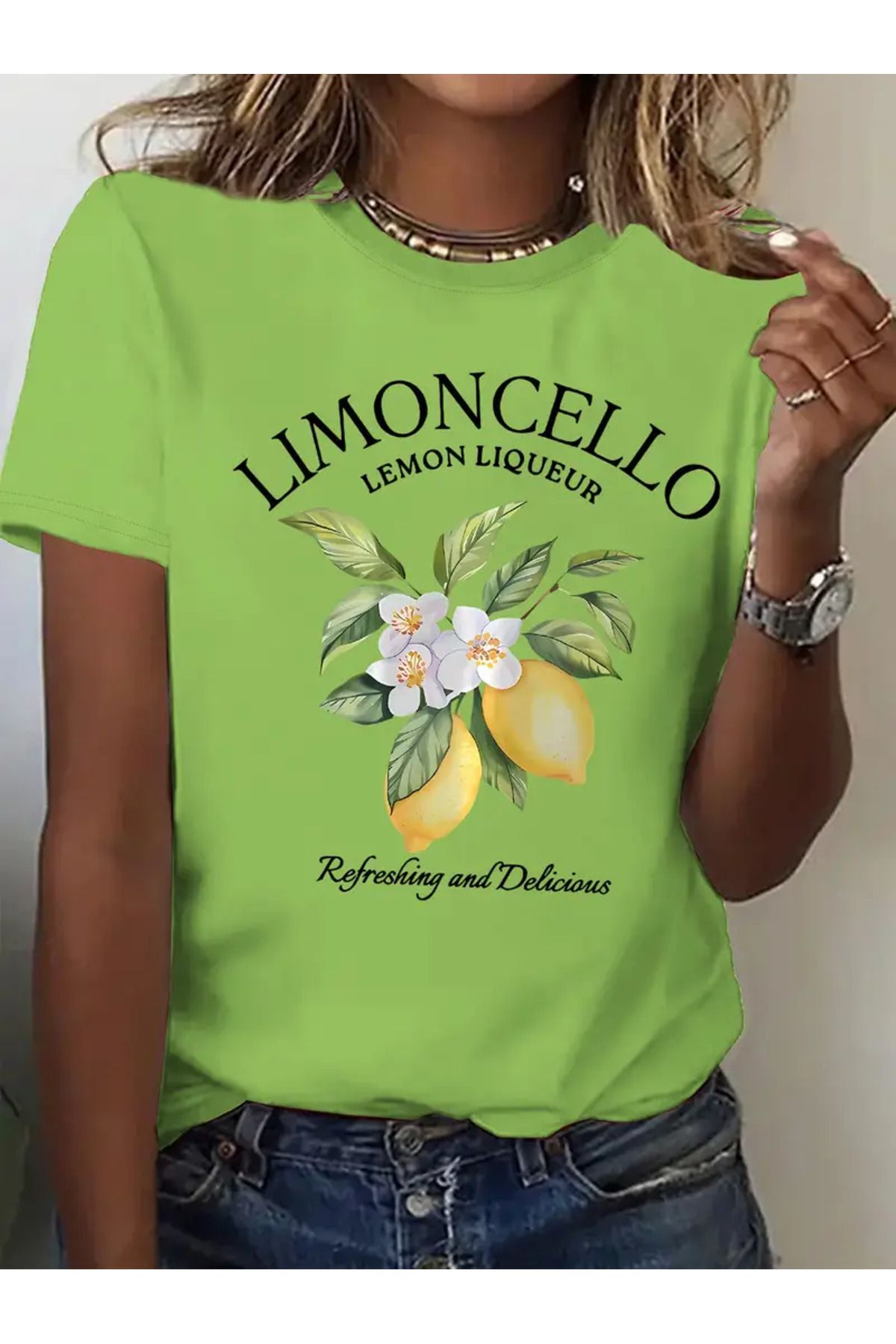 Boi Limoncello Liqueur Baskılı Kadın T-shirt