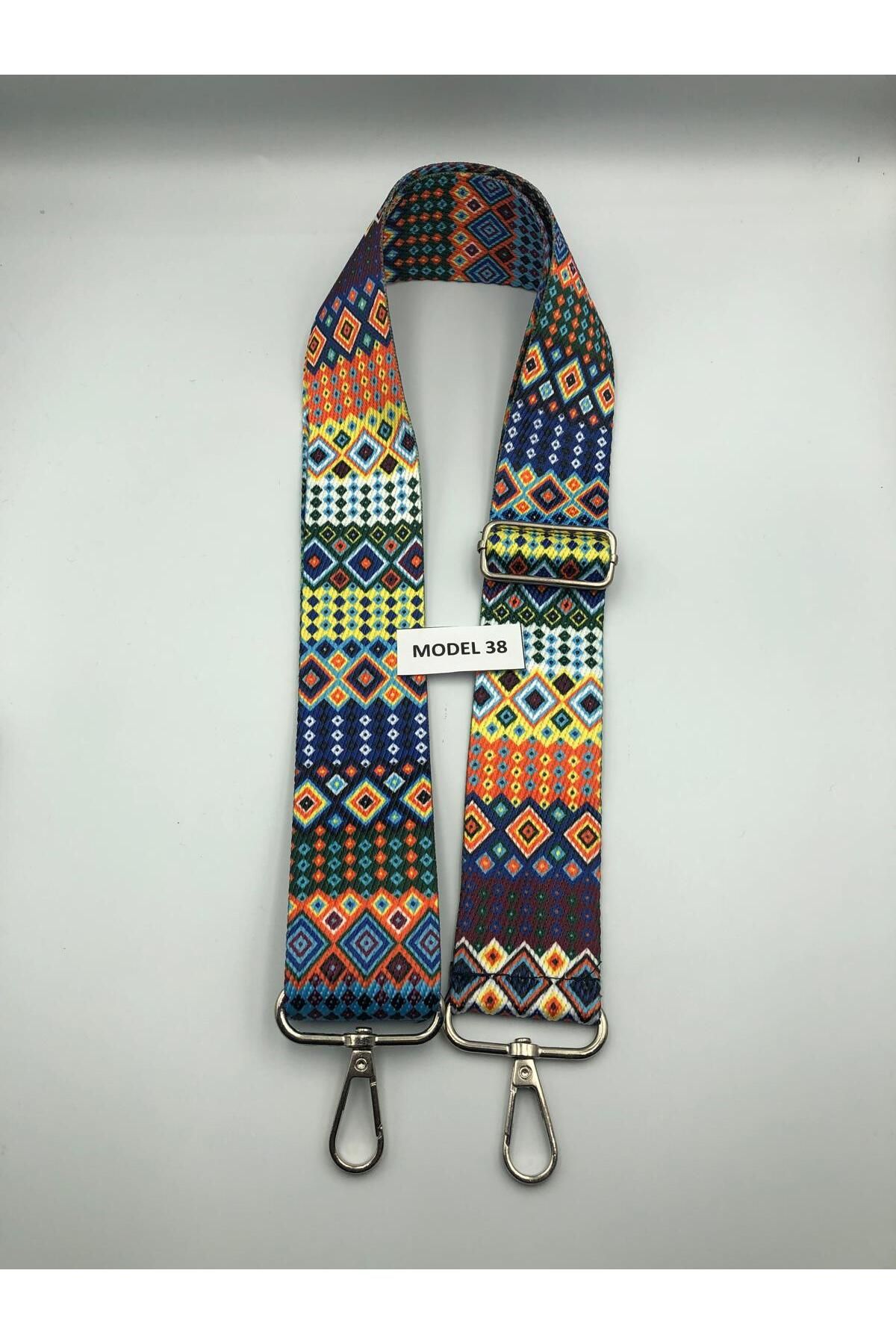 DUCK HOBY Ayarlanabilir Çanta Askısı Çanta Sapı Çanta Aksesuarı 4cm X 120cm Etnik Desen 4