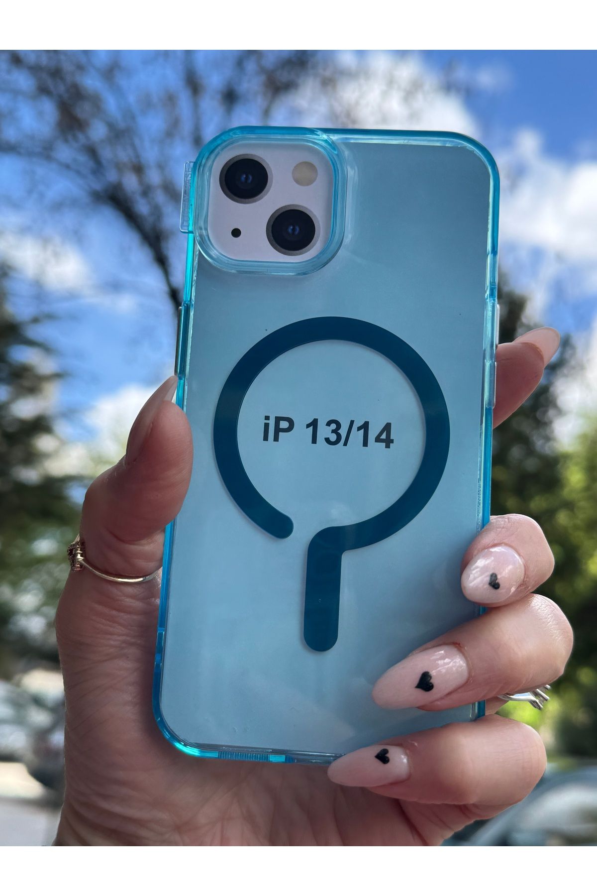 DÜNYA AKSESUAR iPhone 13 uyumlu renkli şeffaf megsafe şarj tam koruma sert silikon kılıf