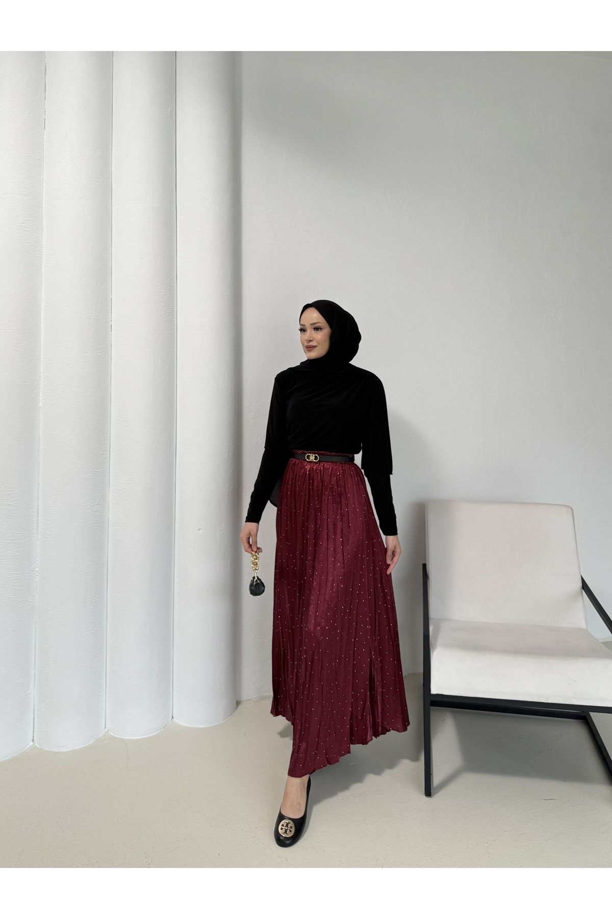 MissPul Taşlı Piliseli Etek 36-42 uyumlu
