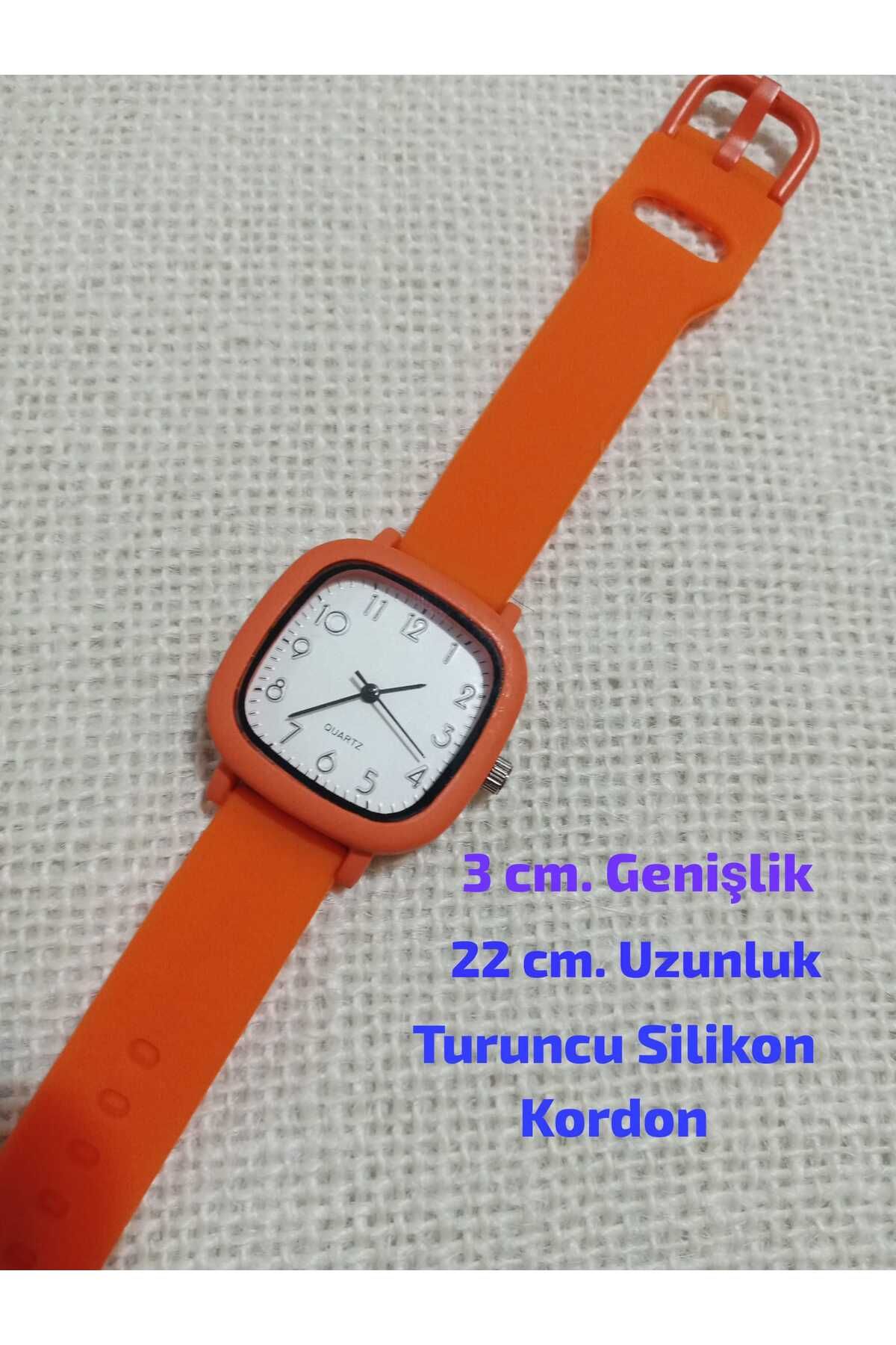 Brality Yaz Mevsimi Saati -- Kadın Erkek TURUNCU Silikon Kordon - Analog Ayarlı - 0082