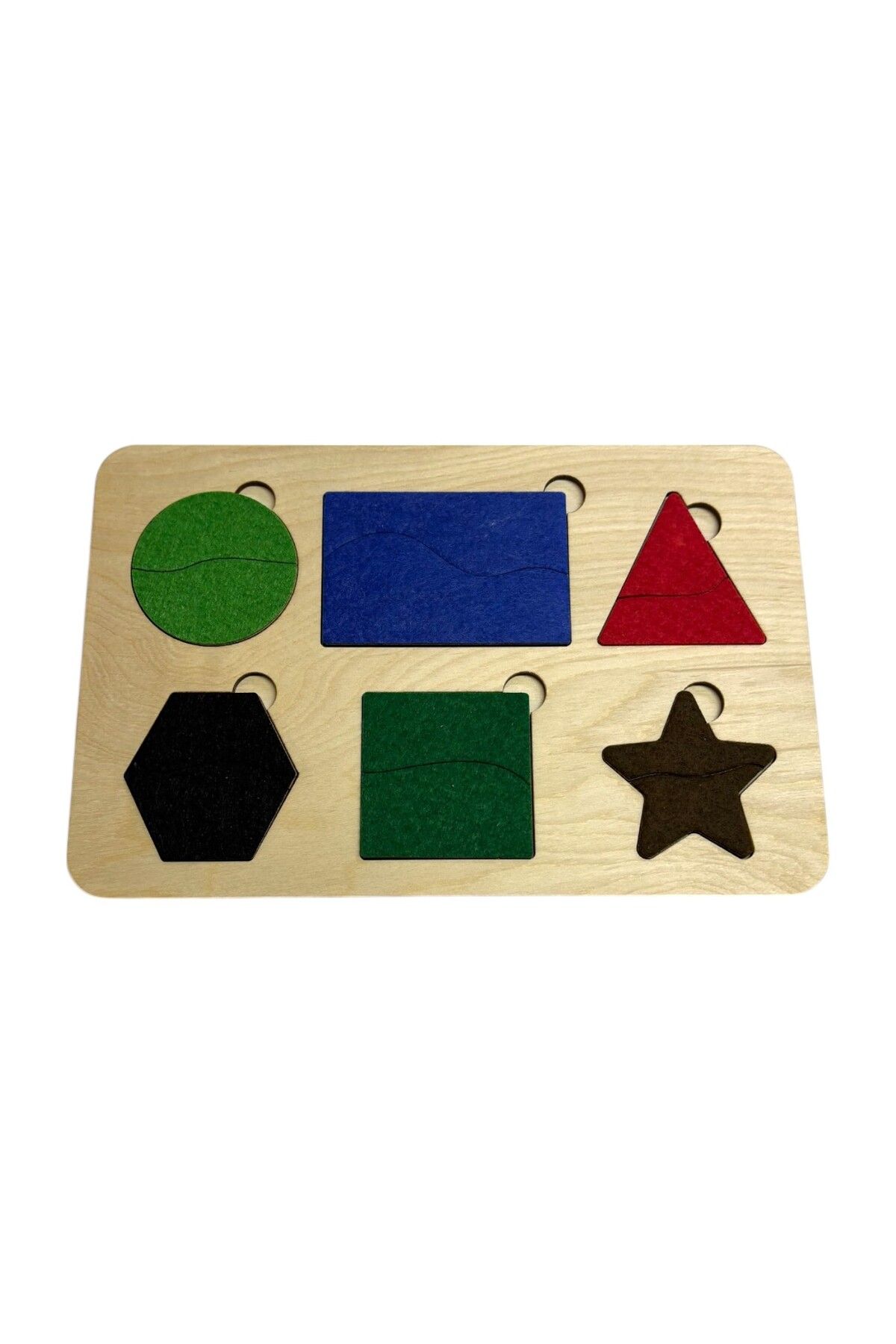 Mind of Toys Keçe Kaplı Şekiller Dünya Puzzle, Bul-Tak Puzzle, Renkli Puzzle, Şekil Öğrenimi, Montessori Öğrenme