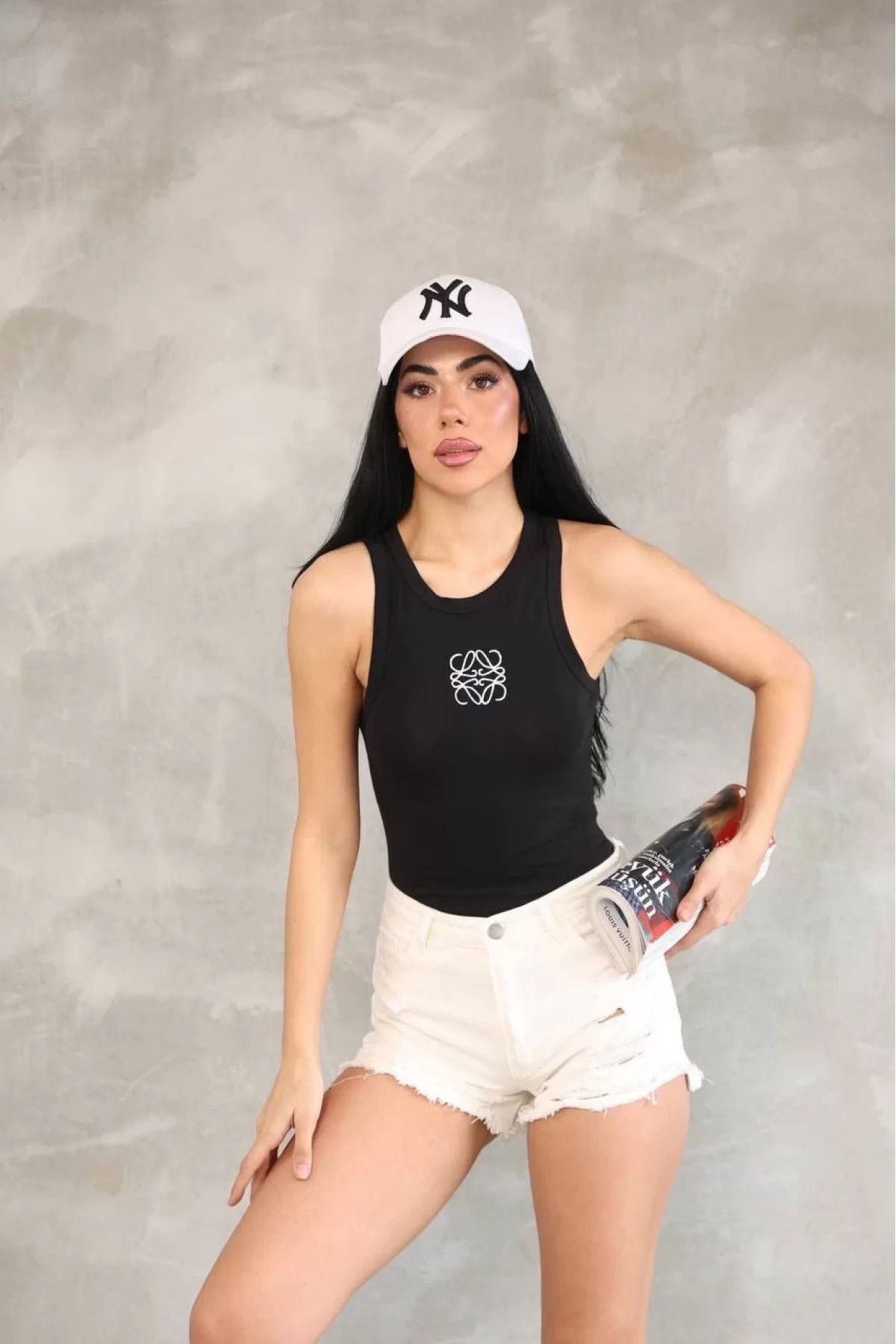 BBbutik Kolsuz Nakışlı Badi bluz