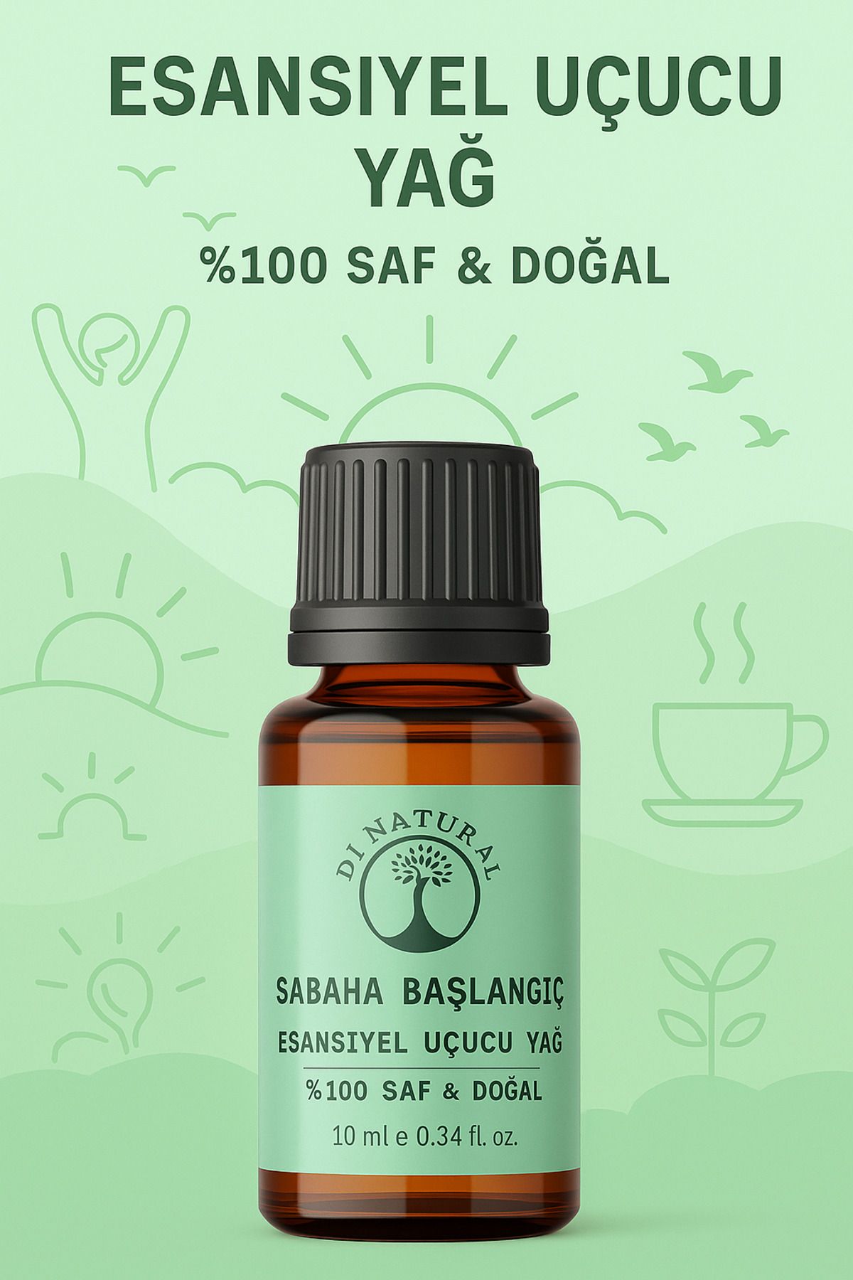 di naturel Sabah Başlangıcı Uçucu Yağ %100 Saf Doğal Esans Buhurdanlık Difüzör Oda Esansı 10 ml