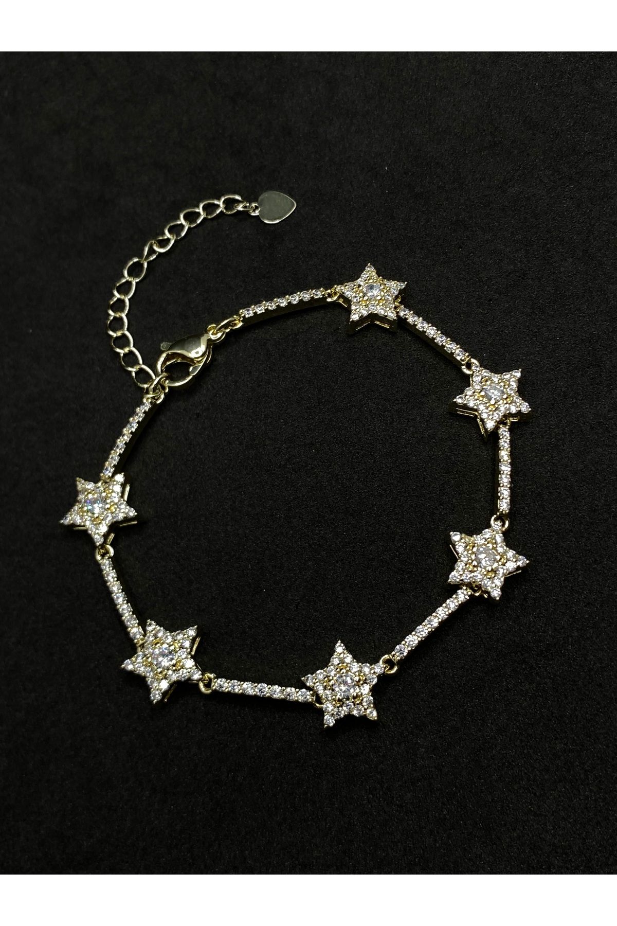 Jiji Jewelery Zirkon Taşlı Altın Renk Paslanmaz Çelik Gökyüzündeki Yıldızlar Bilekliği