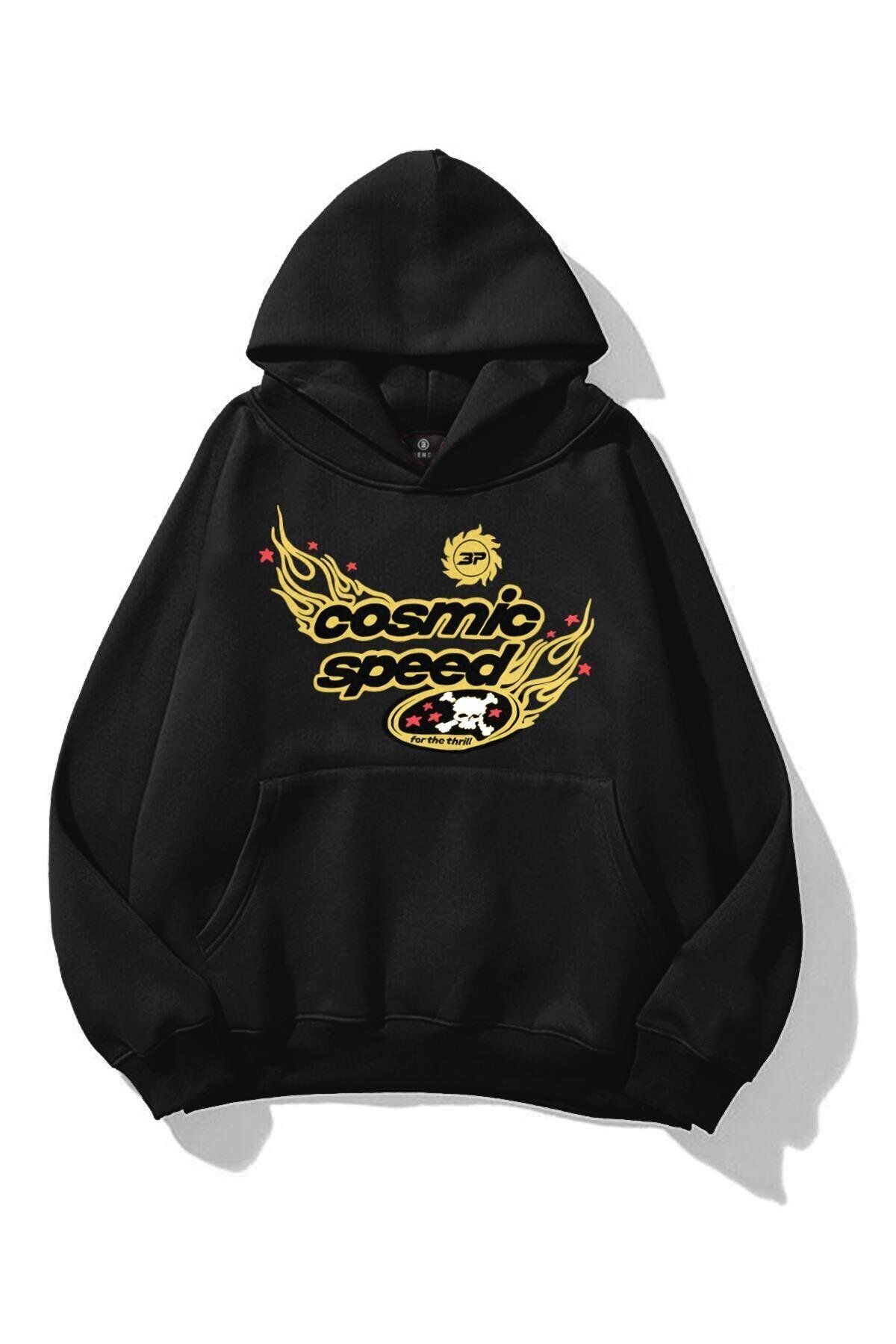 Boi Unisex Cosmic Speed Sweatshirt Siyah