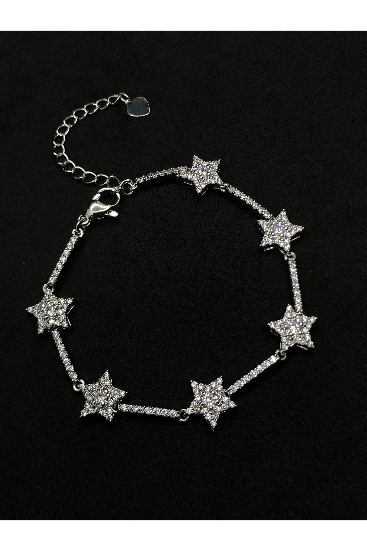 Jiji Jewelery Zirkon Taşlı Gümüş Renk Paslanmaz Çelik Gökyüzündeki Yıldızlar Bilekliği