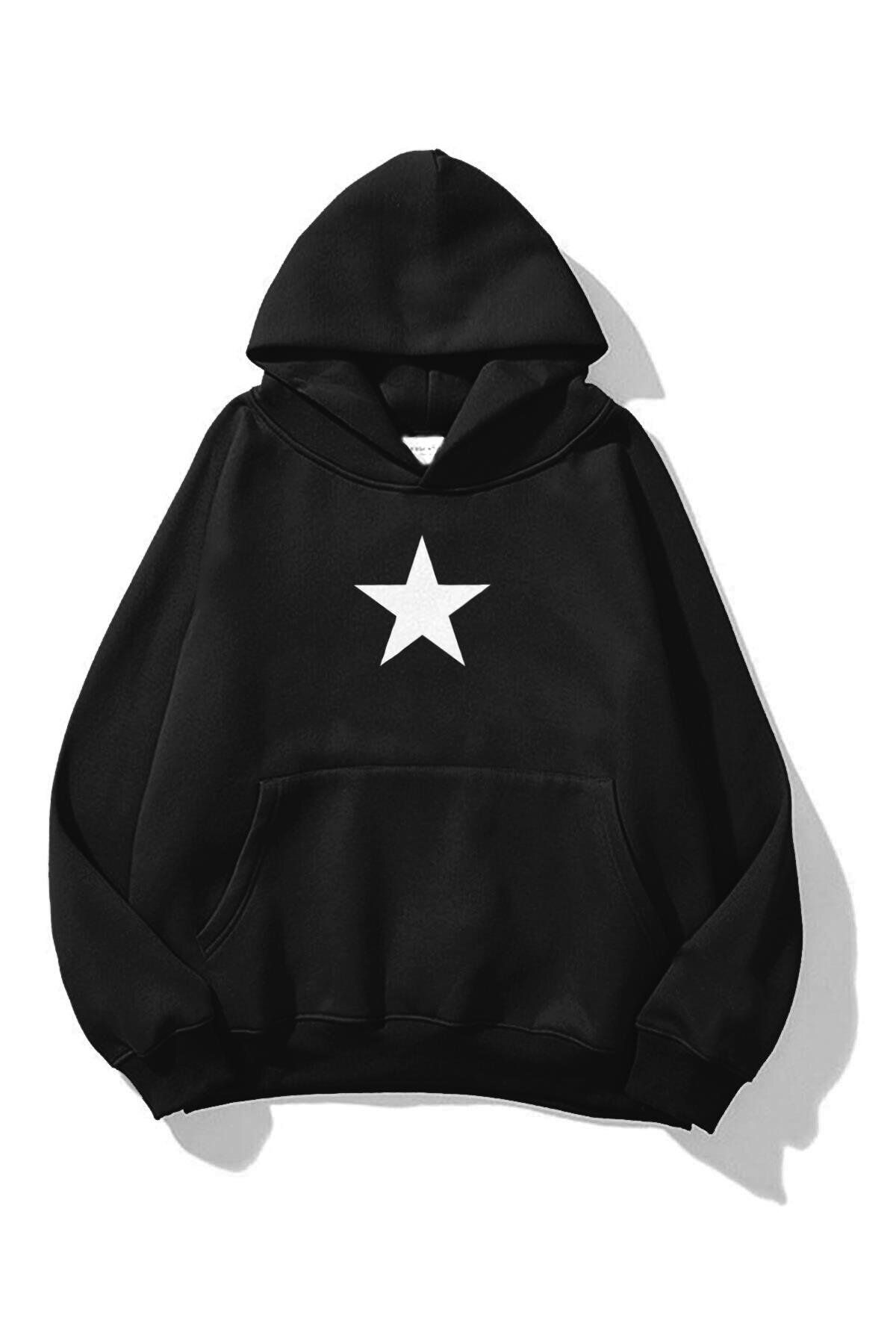 Boi Unisex Star Sweatshirt Siyah