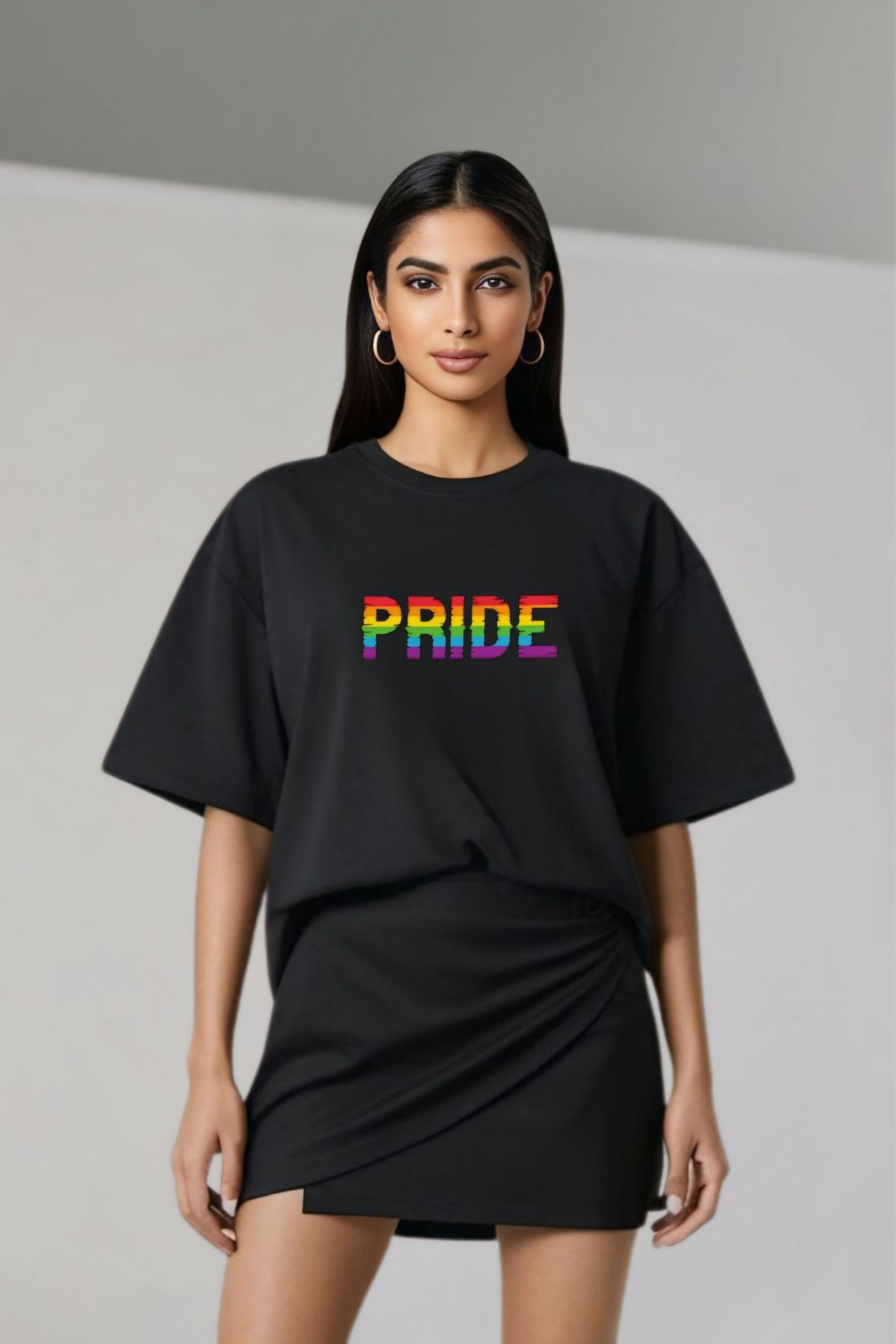 Butik Pride Power Tasarım Baskılı Pamuklu Oversize T-shirt