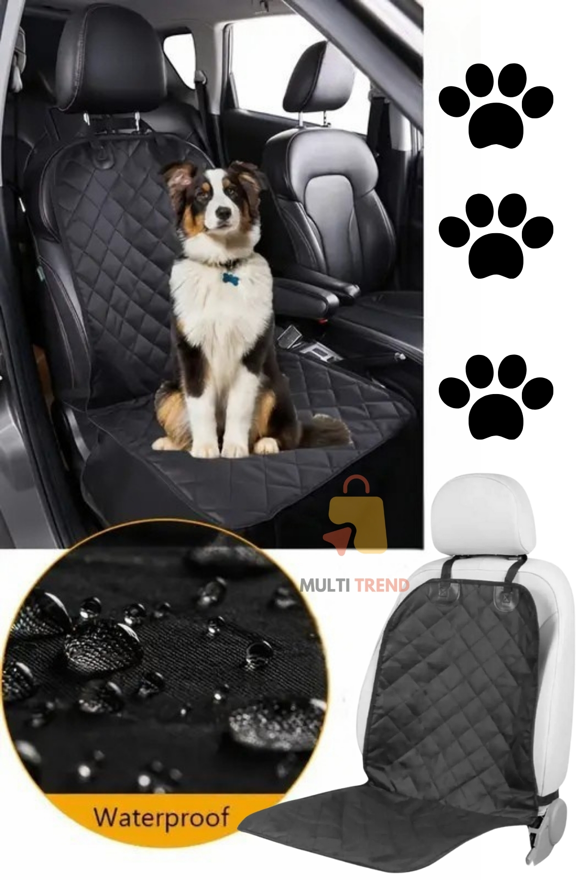 HASBY 2’li Sıvı Geçirmez Oto Ön Koltuk Koruyucu Kılıf Seti 55x130 cm Araba Araç Evcil Hayvan Koltuk Örtüsü fotoğrafı 3 (önizleme)