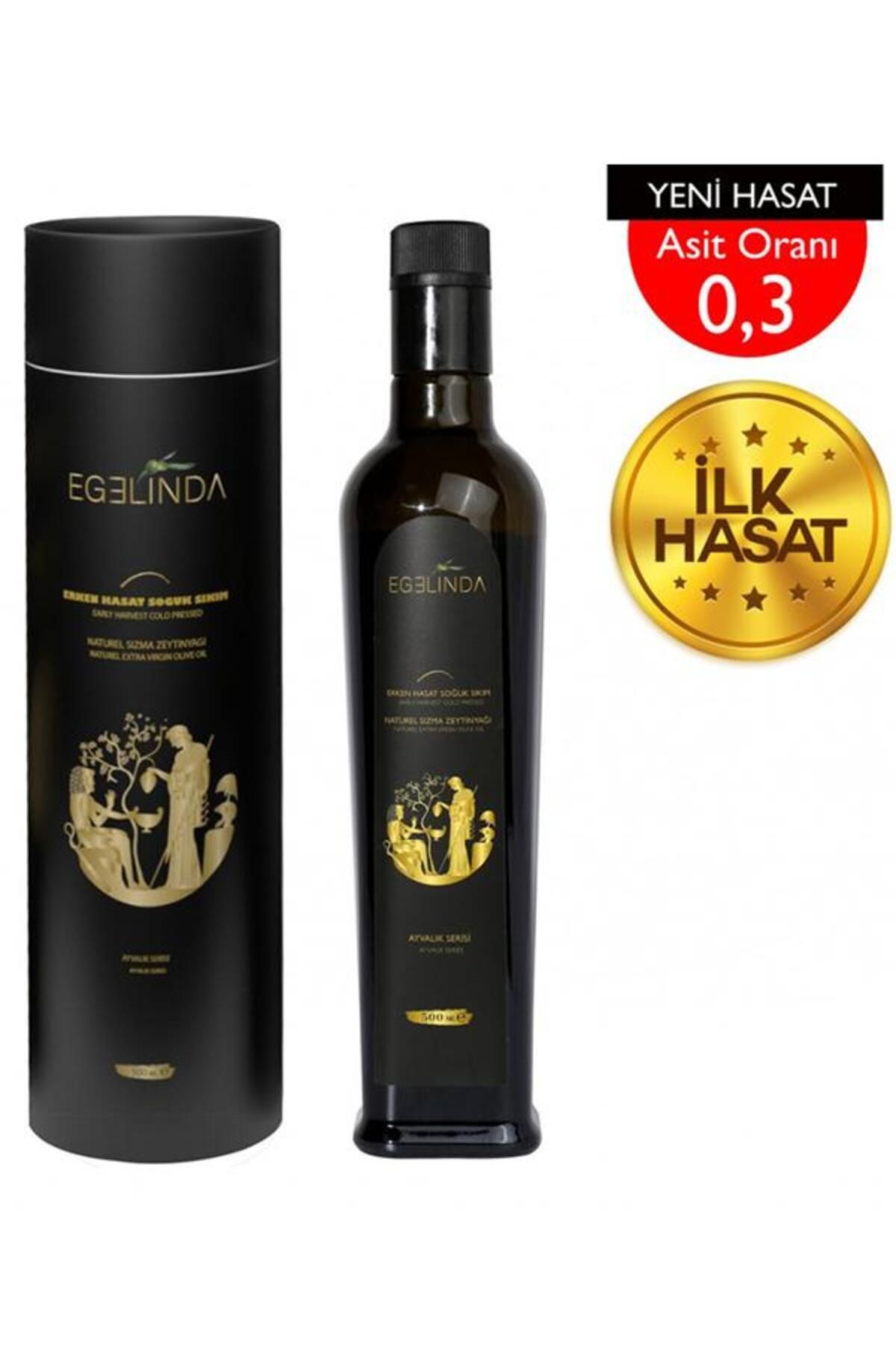 Egelinda Ayvalık Erken Hasat Soğuk Sıkım Naturel Sızma Zeytinyağı 500 ml +Kutulu