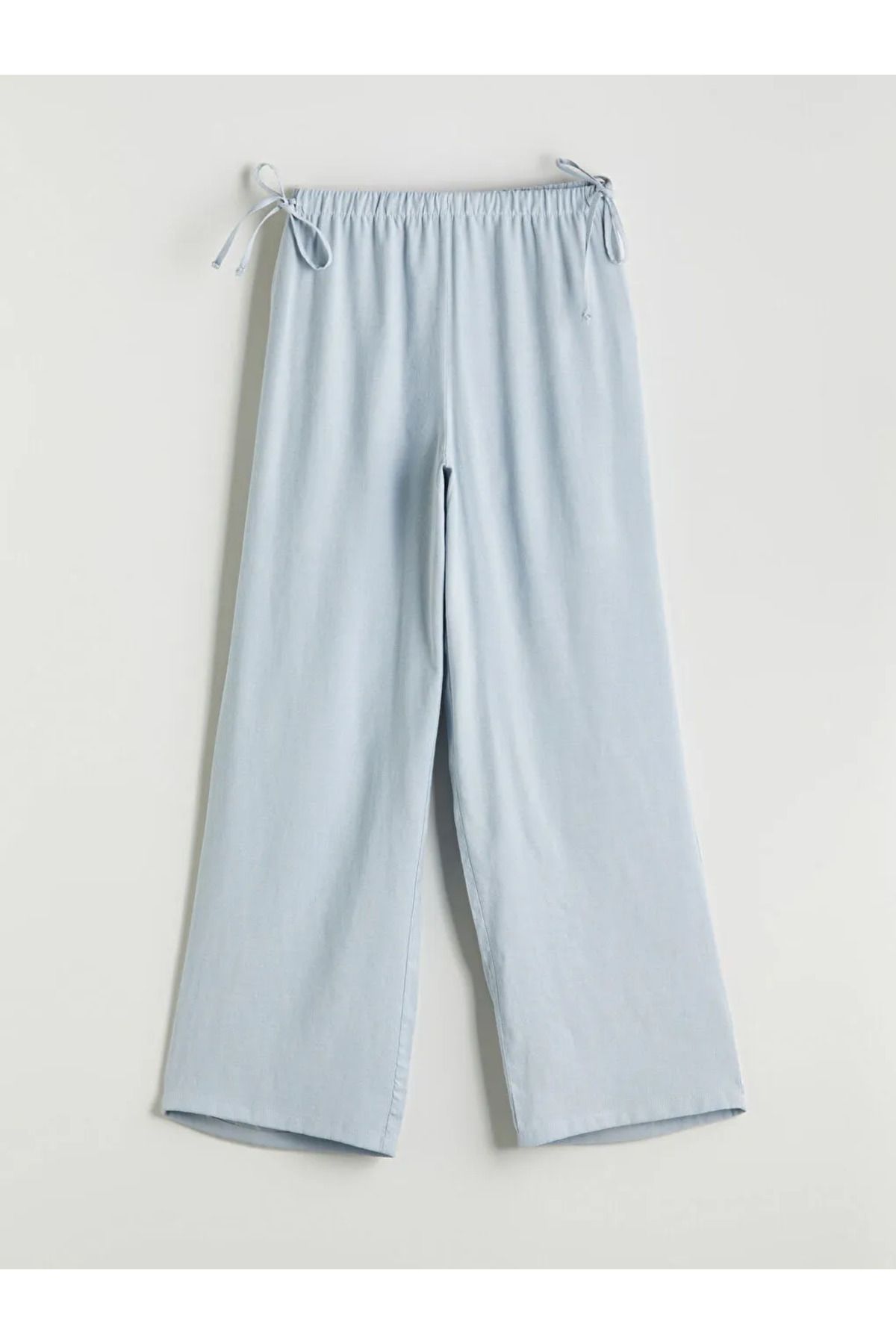 LC Waikiki LCW Comfort Mavi Beli Lastikli Keten Karışımlı Kadın Pantolon