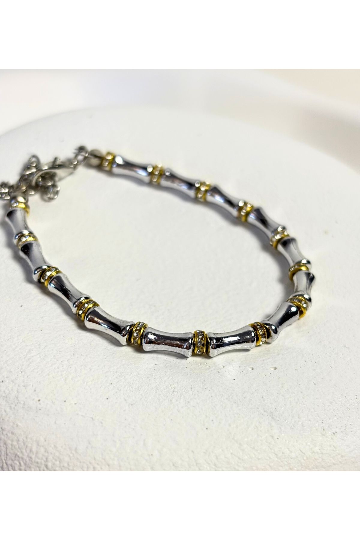 LYRA OFFİCİAL İki Renkli Çelik Trend Moda Bileklik - Silver Varyant