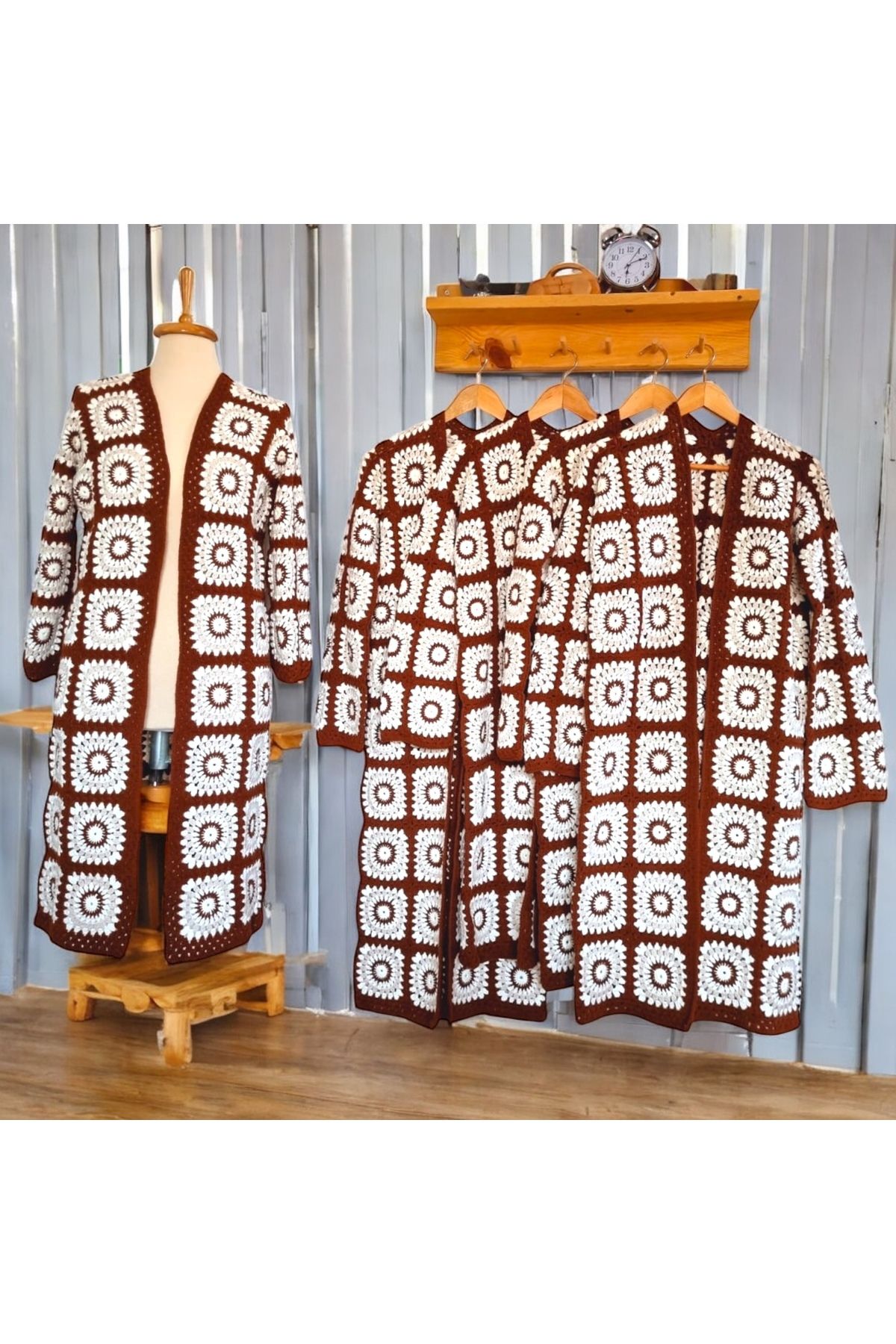 Charme Elegant el örgüsü motif hırka