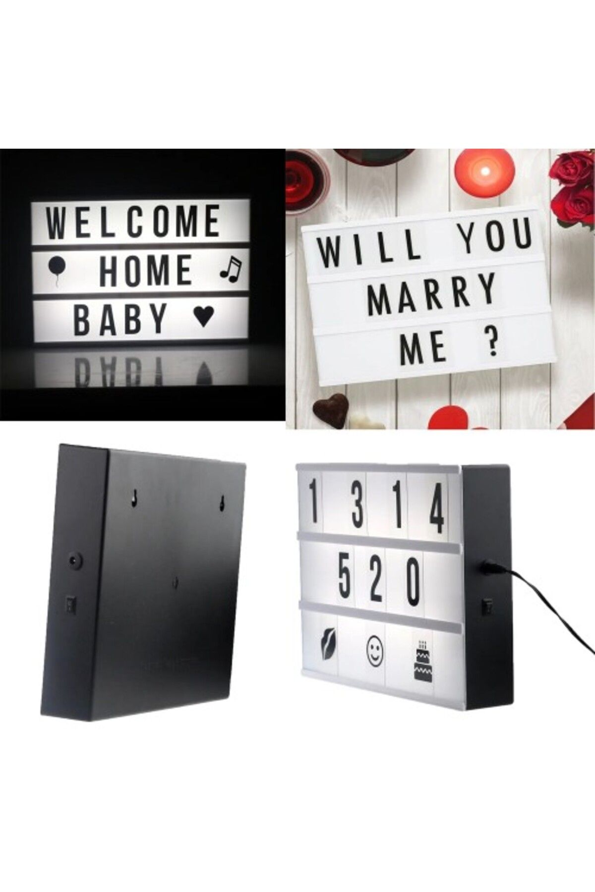 İsmiyle Al A4 Boyutunda Led Işıklı Yazı Panosu Lightbox