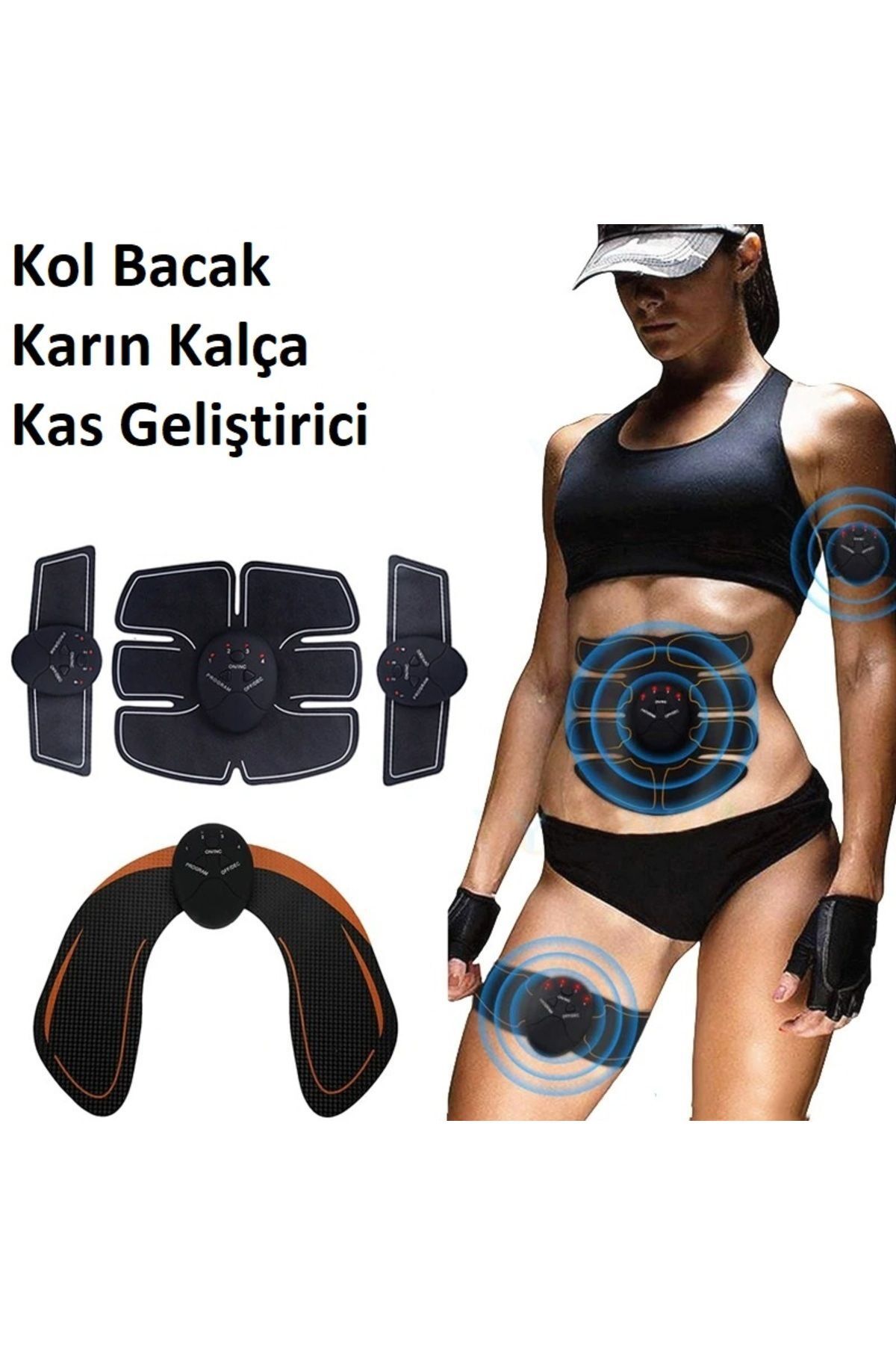 SerenityHaven Six Pad Sporcu Karın Kası Kol Bacak Kalça Kası Çalıştırıcı Masaj Aleti 8'lı Set