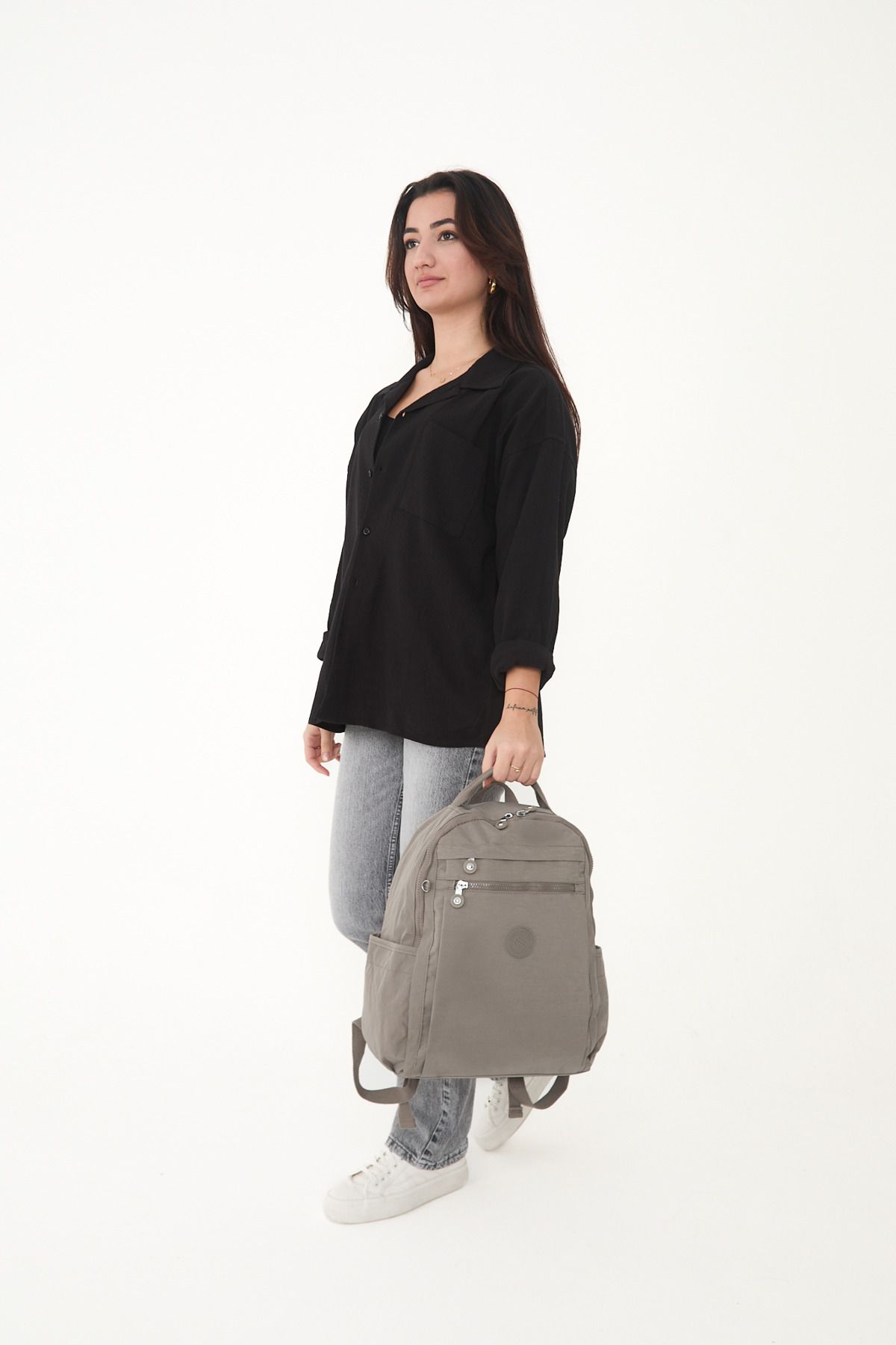 OLDSO-Sanmorris, unisex, rezistent la apă, țesătură șifonată, cu mai multe compartimente, pentru școală și rucsac pentru laptop 3059 2