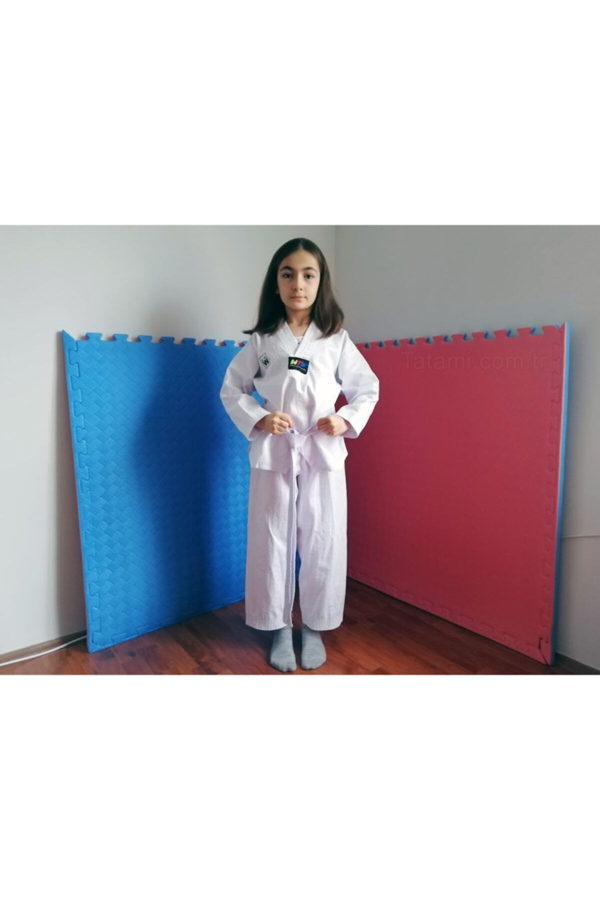 SerenityHaven Spor Salonu Yer Minderi Minderi 26 mm 100 cm Kırmızı-mavi Kırmızı