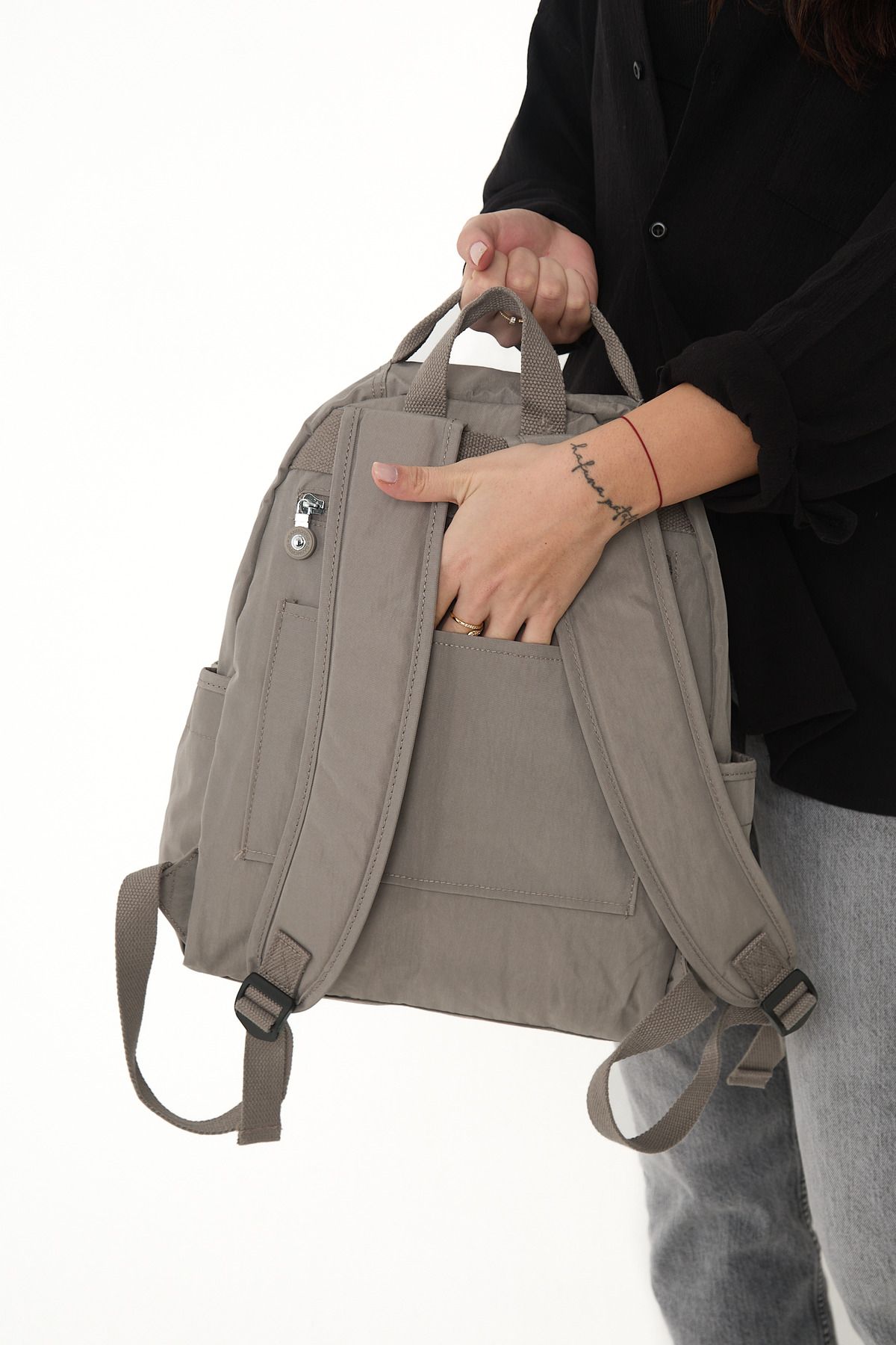 OLDSO-Sanmorris, unisex, rezistent la apă, țesătură șifonată, cu mai multe compartimente, pentru școală și rucsac pentru laptop 3059 7