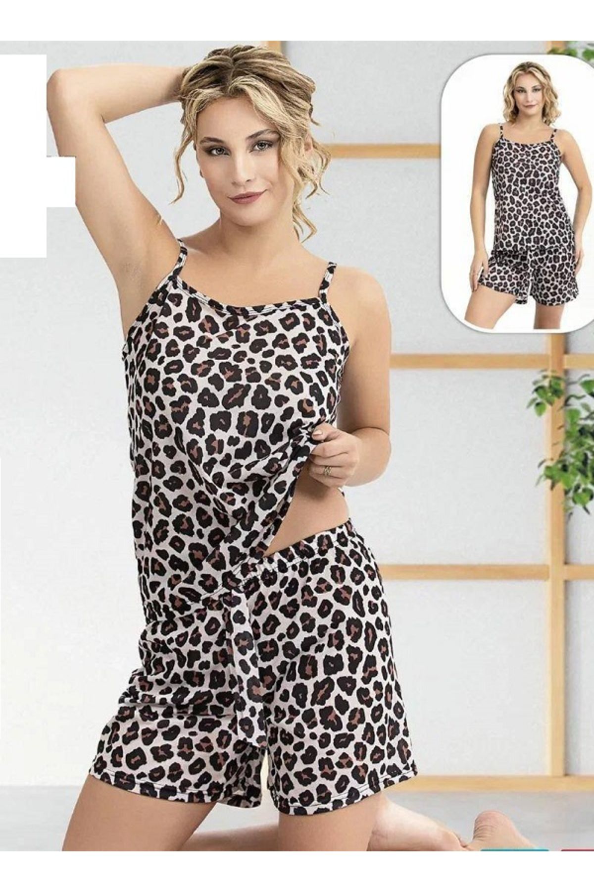 Wonder Girl WONDER GİRL ASKILI ŞORTLU LEOPAR DESEN 2 Lİ TAKIM
