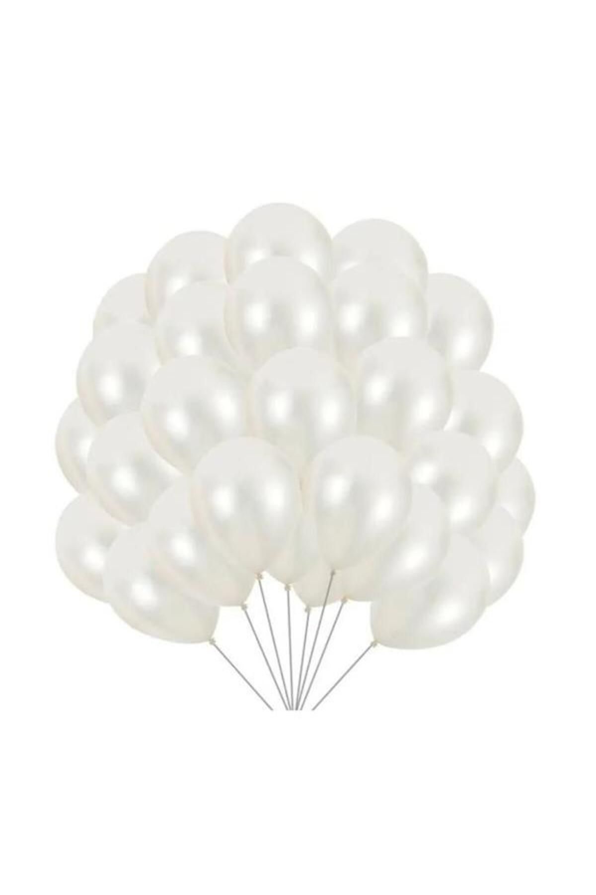 Onay Store 5 Adet Metalik Beyaz Balon - Doğum Günü Konsepti - Parti Malzemeleri - Bride To Be Malzemeleri