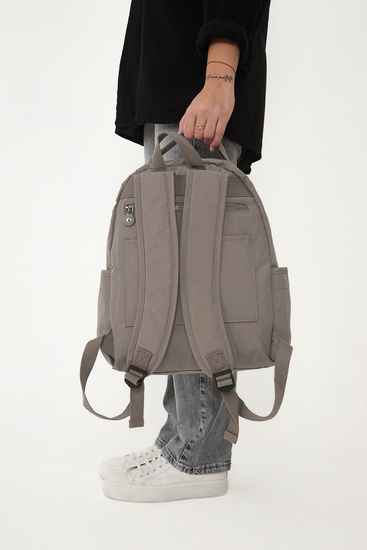 OLDSO-Sanmorris, unisex, rezistent la apă, țesătură șifonată, cu mai multe compartimente, pentru școală și rucsac pentru laptop 3059 4