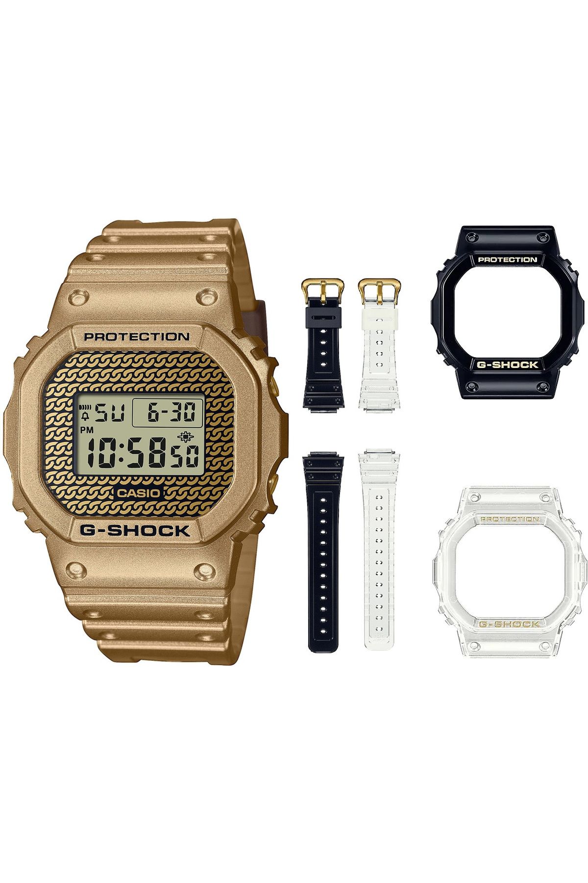 Casio-Men's Watch, Casio G-Shock, The Origin DWE-5600HG-1ER, Set with 2 additional straps and cases 3