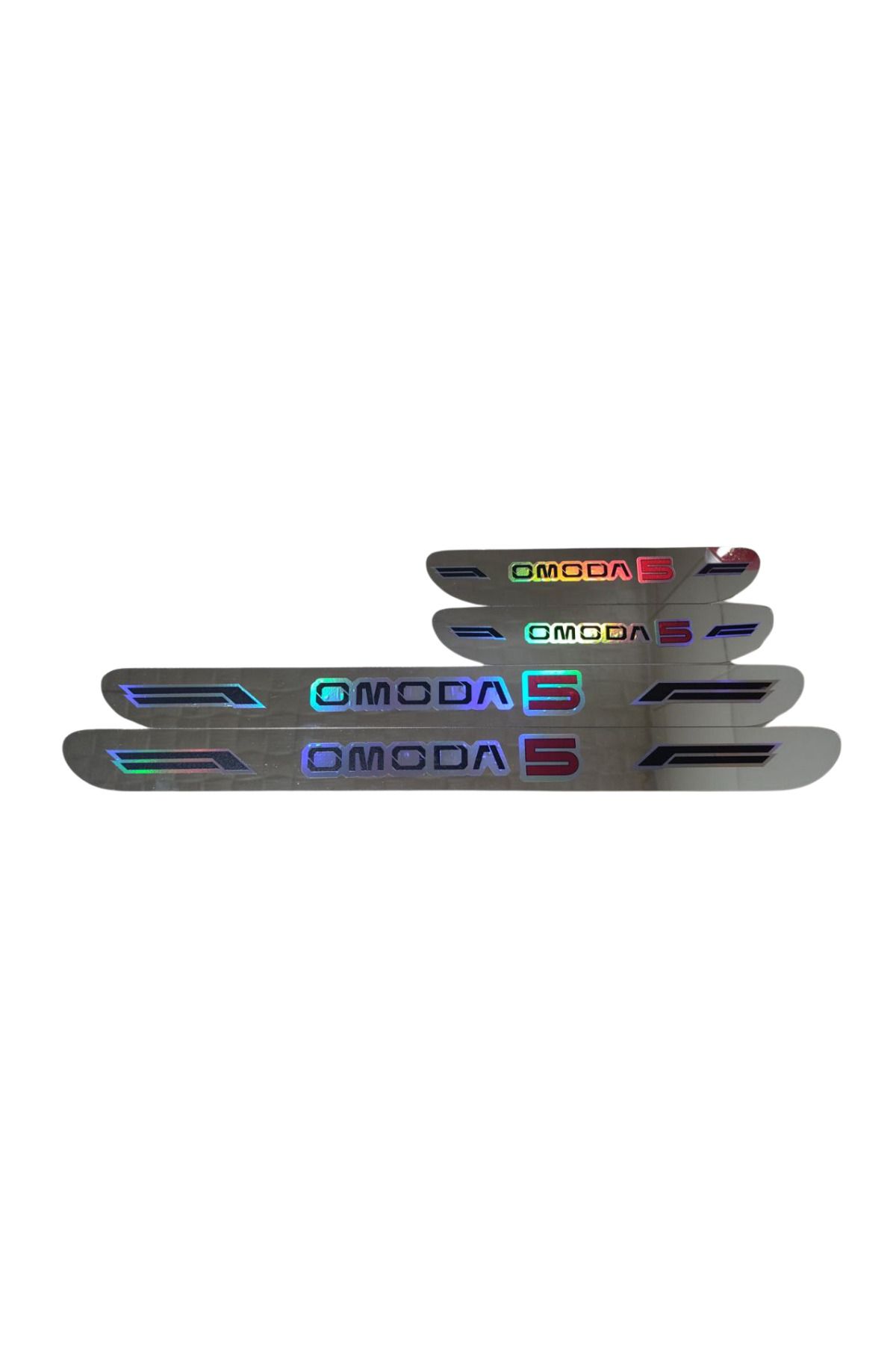 Autowise Chery Omoda 5 Hologram Logolu Araca Özel Marka Logolu Aynalı Kapı Eşiği Koruyucu Yapıştırma 4'lü Set