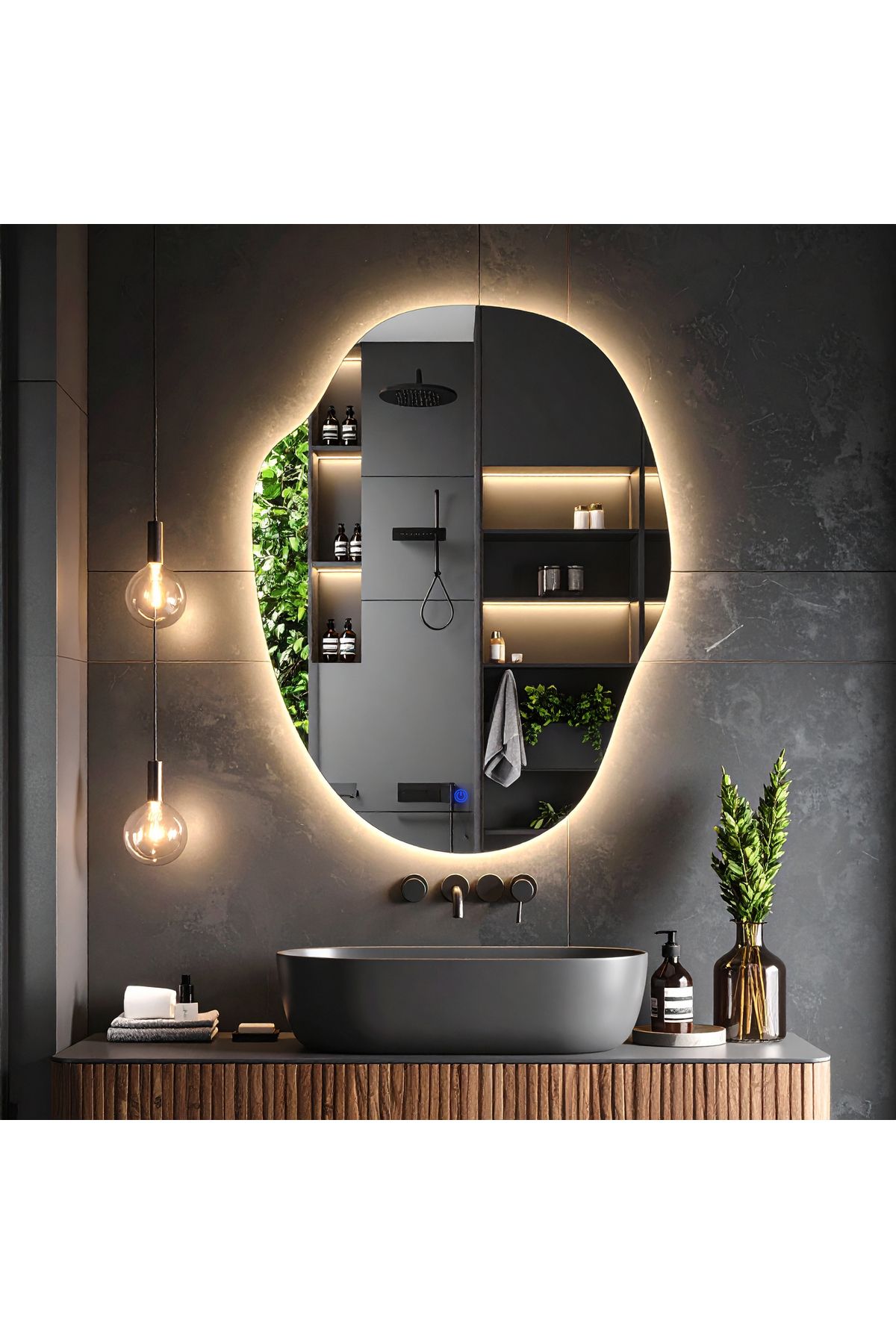 lumora mirror design Doravia Günışığı Led'li Lavabo & Banyo Aynası (Dokunmatik Sensörlü)