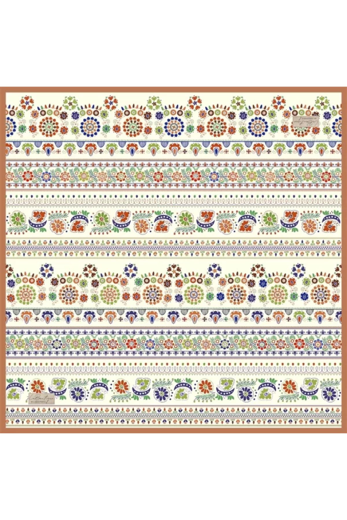 LA BOUTIQUE GÜZ | YAZ SERİNLİĞİ EŞARP 2413 90 x 90 Kiremit - 03
