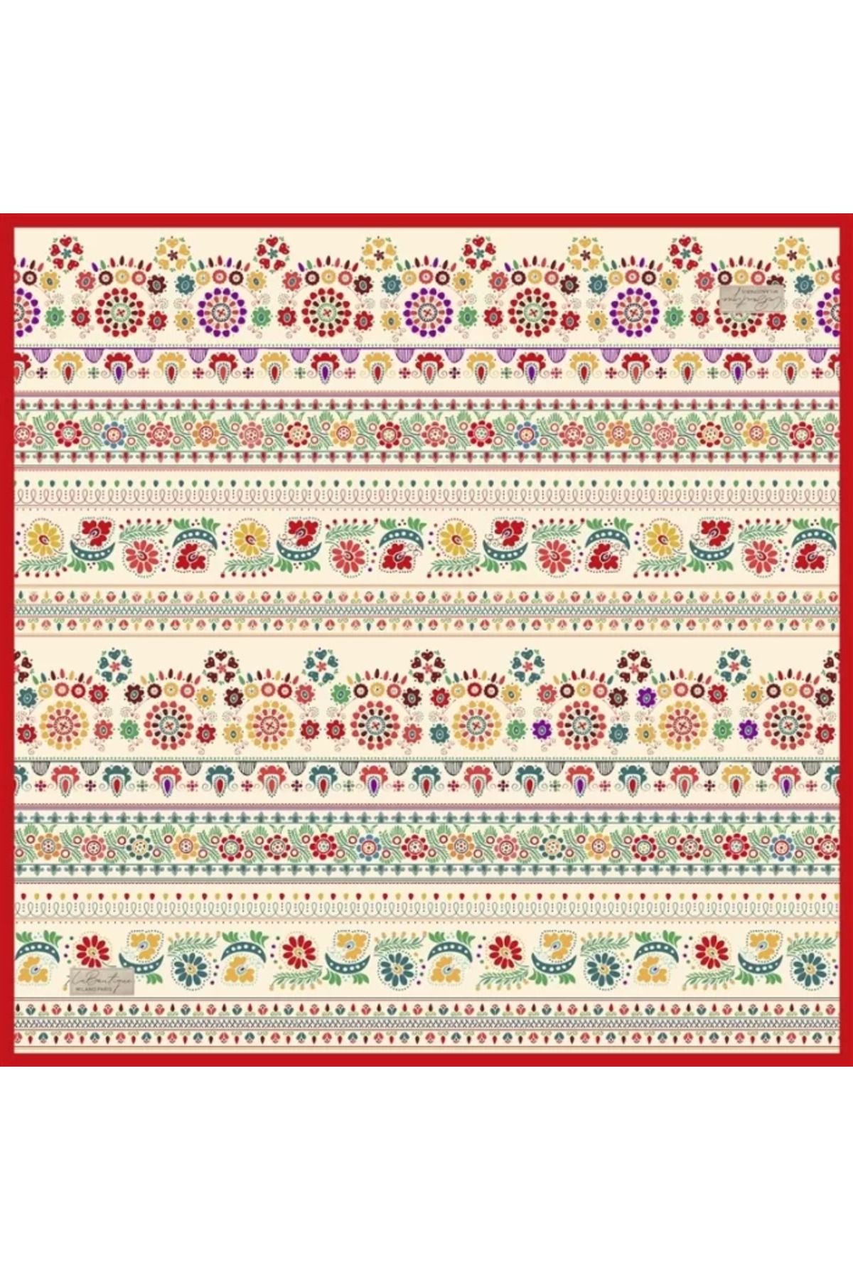 LA BOUTIQUE GÜZ | YAZ SERİNLİĞİ EŞARP 2413 90 x 90 Kırmızı - 02