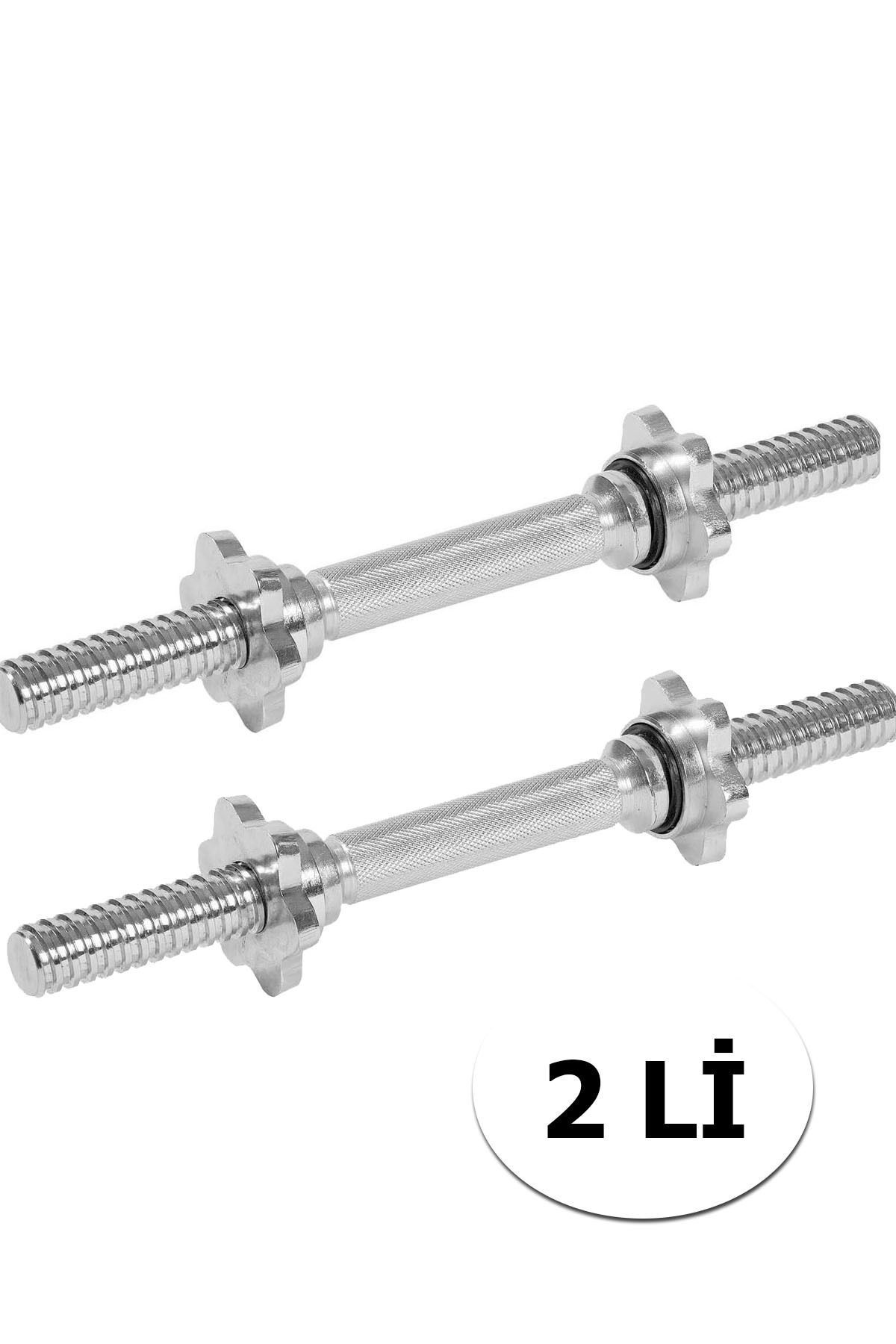 SerenityHaven 2'Li Full Krom Kısa Bar 36 Cm İçi Dolu Kısa Bar 25,4 Mm Ile 29 Mm Arası Çapta Plakalara Uyumlu