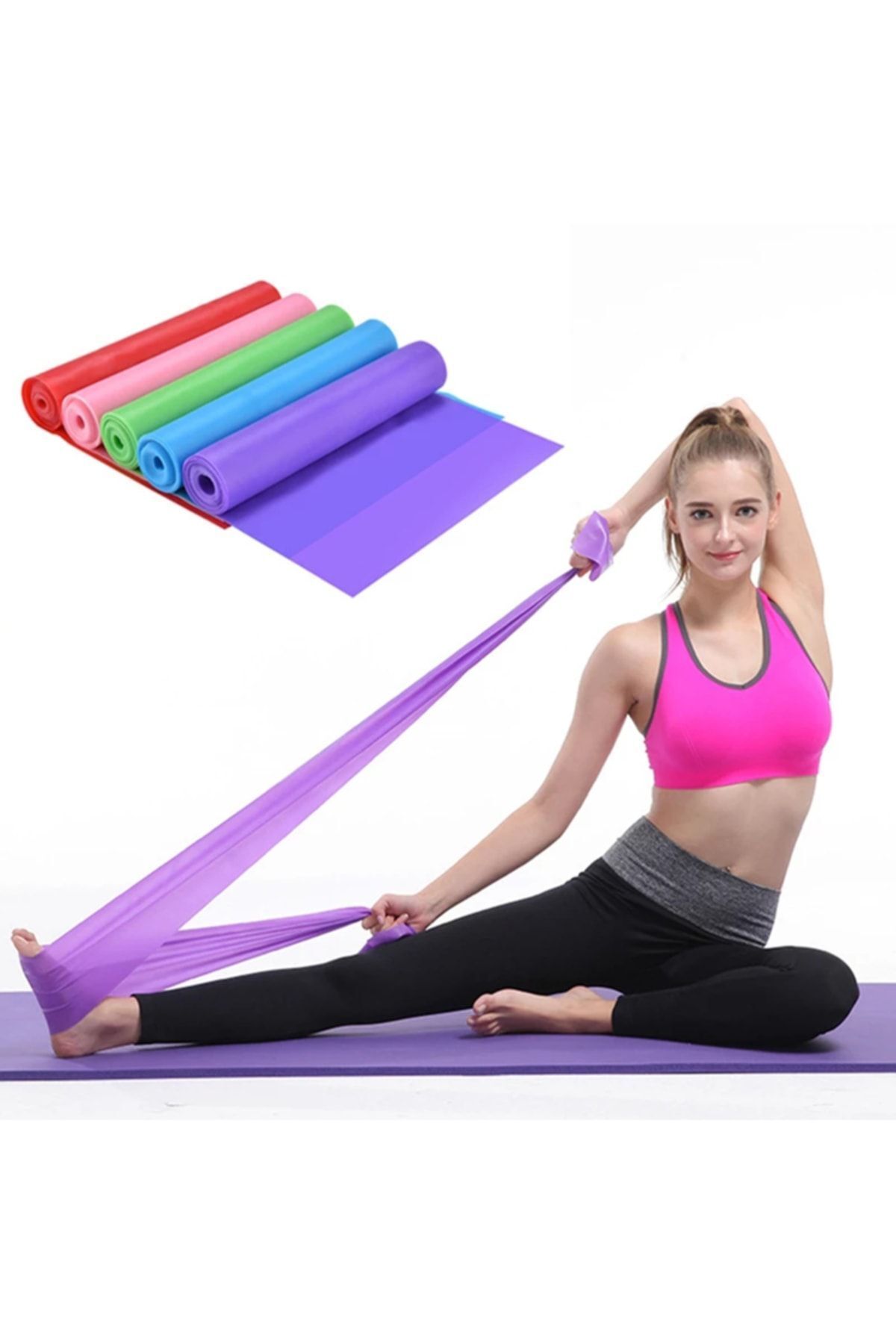 SerenityHaven Pilates Bandı Plates Egzersiz Direnç Lastiği 1 Adet