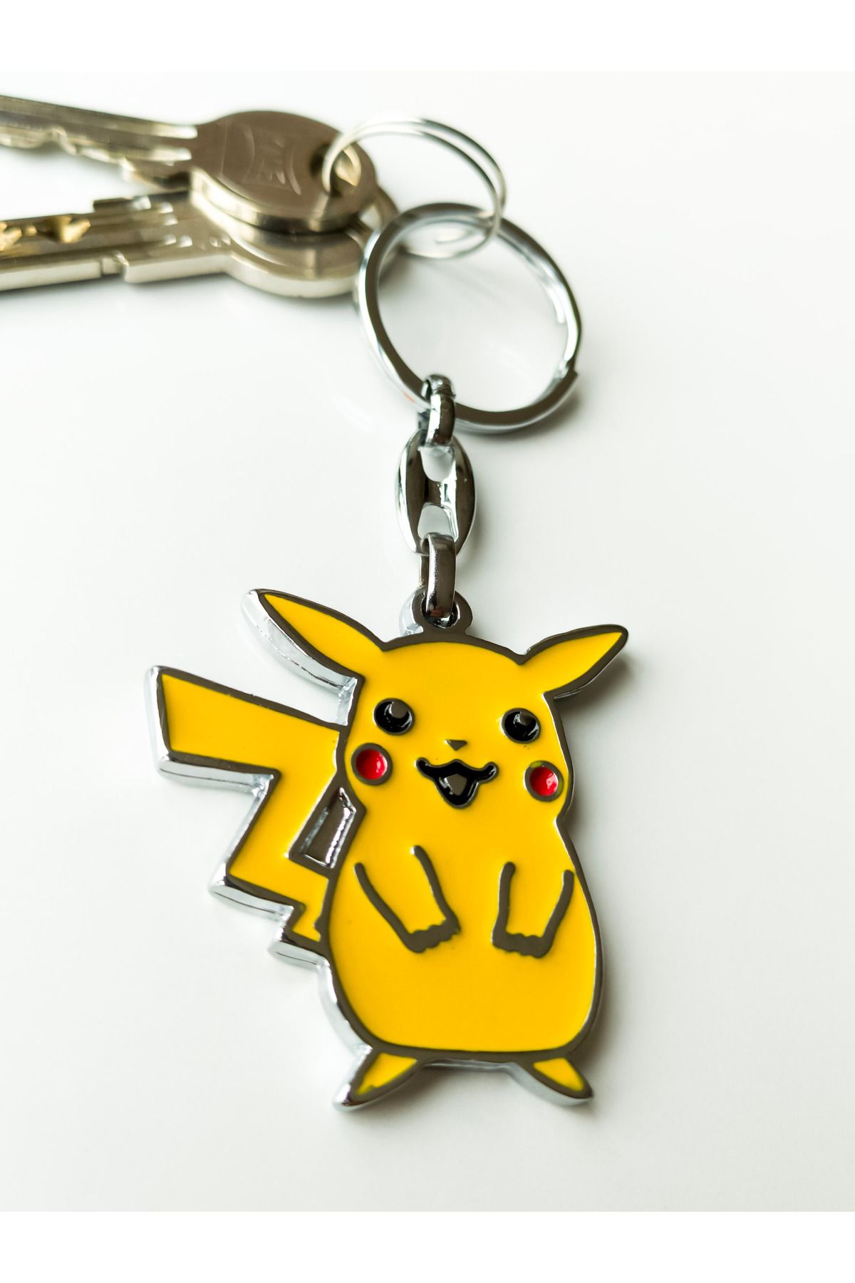 moncuk design Sarı Pikachu Metal Anahtarlık