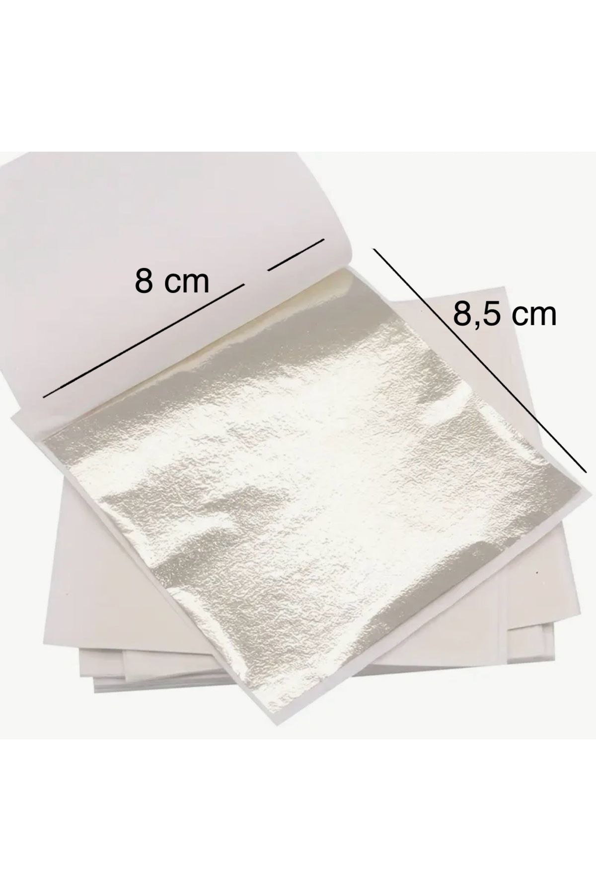 AEÇTASARIM Antik Gümüş Yaprak Varak (10 adet) Epoksi Reçine (8x8,5cm)