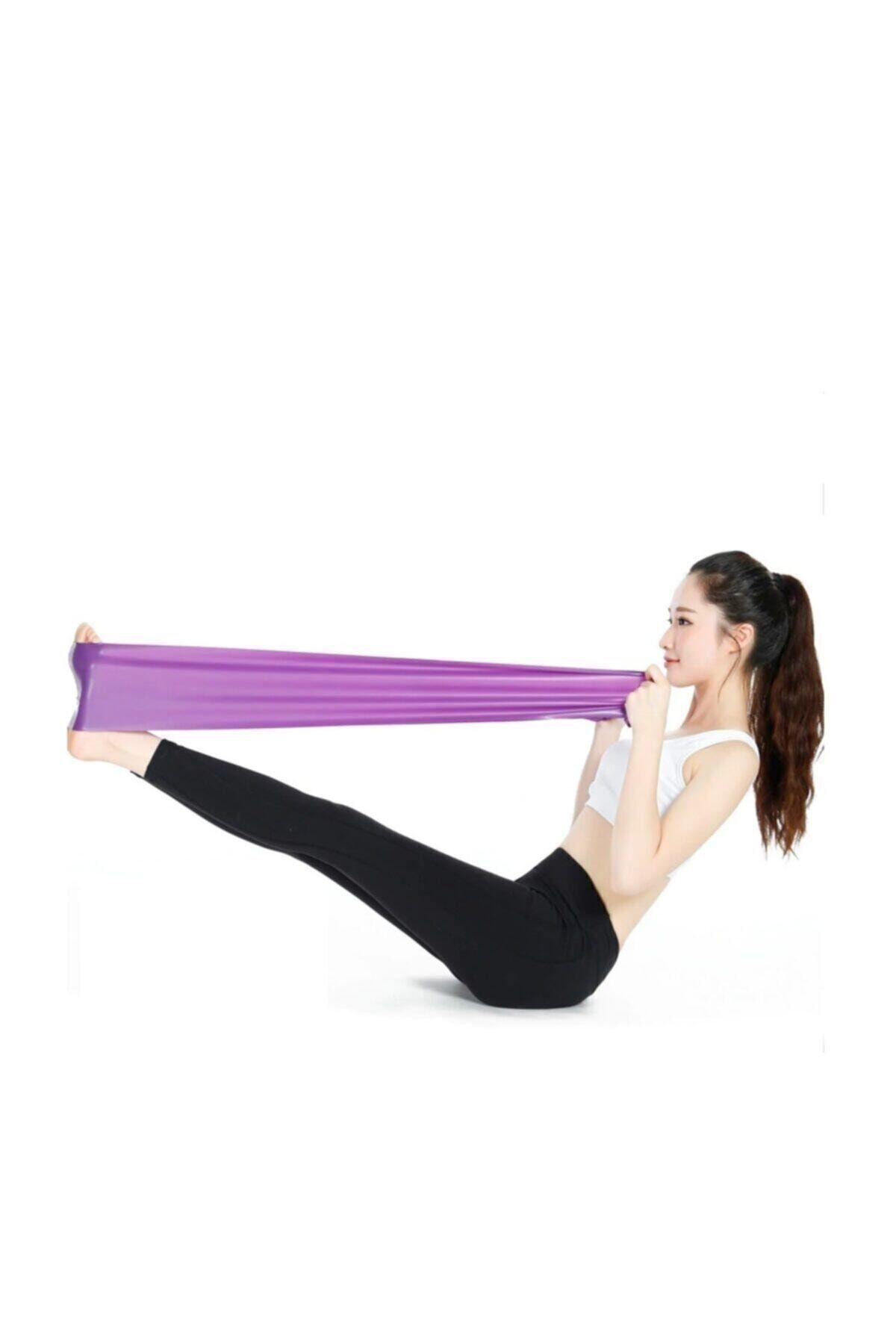 SerenityHaven Orta Direnç Pilates Yoga Bandı Egzersiz Direnç Güç Lastiği