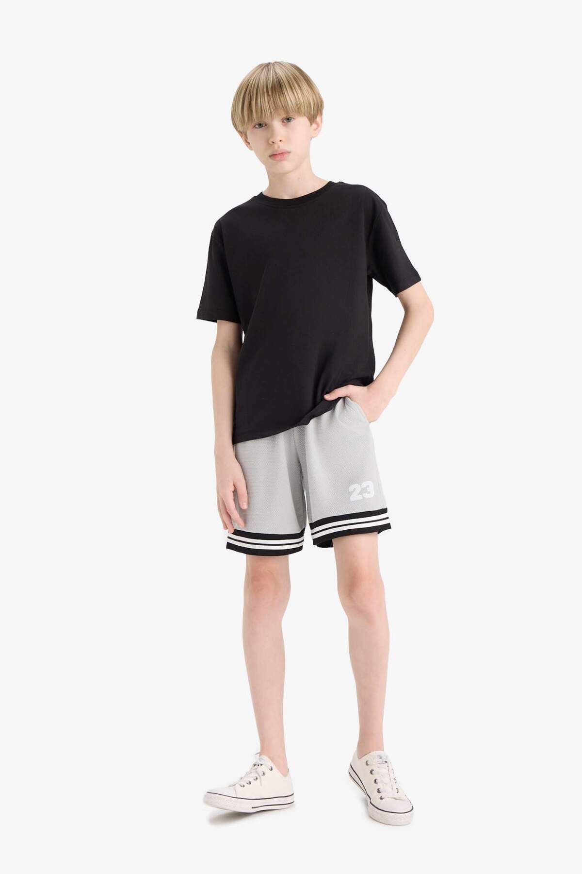 DeFacto-Boy's Regular Fit Number Patterned Shorts 5