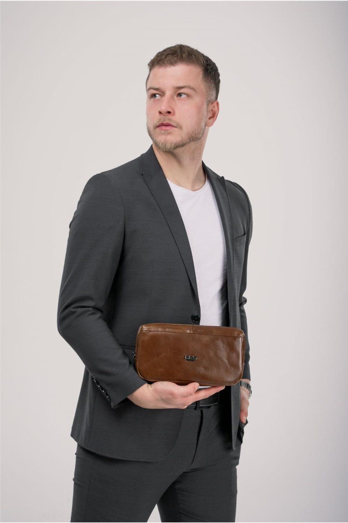 ÇÇS Unisex ÇÇS 2531612 Hakiki Deri El Çantası