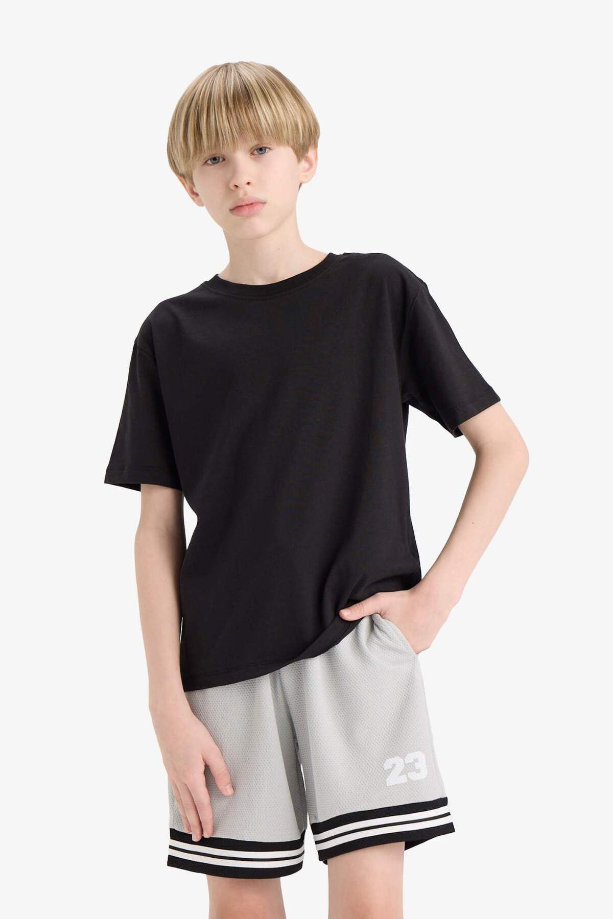 DeFacto-Boy's Regular Fit Number Patterned Shorts 6