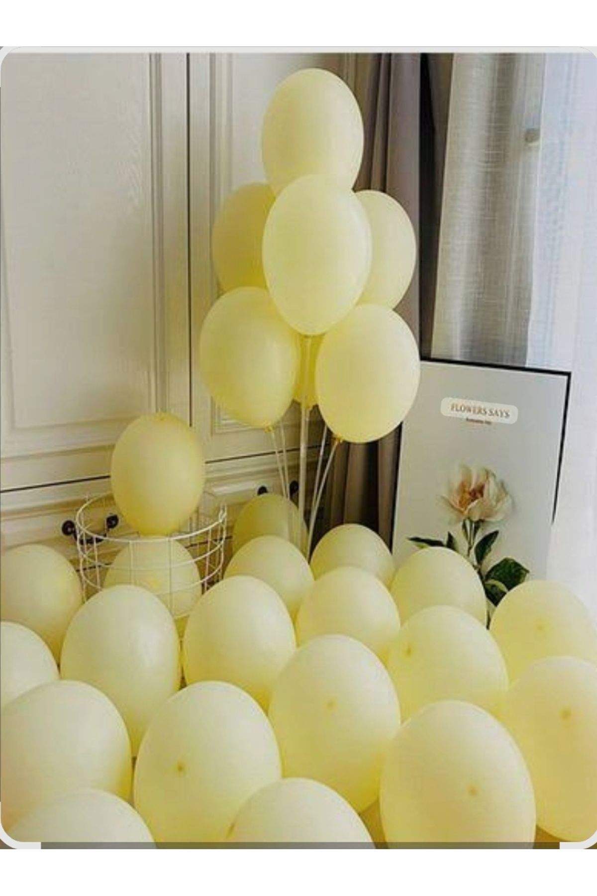 B&K süs ve tasarım 50 adet sarı pastel balon
