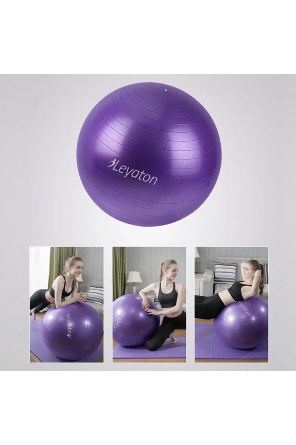 SerenityHaven 55 Cm Pilates Topu Mor