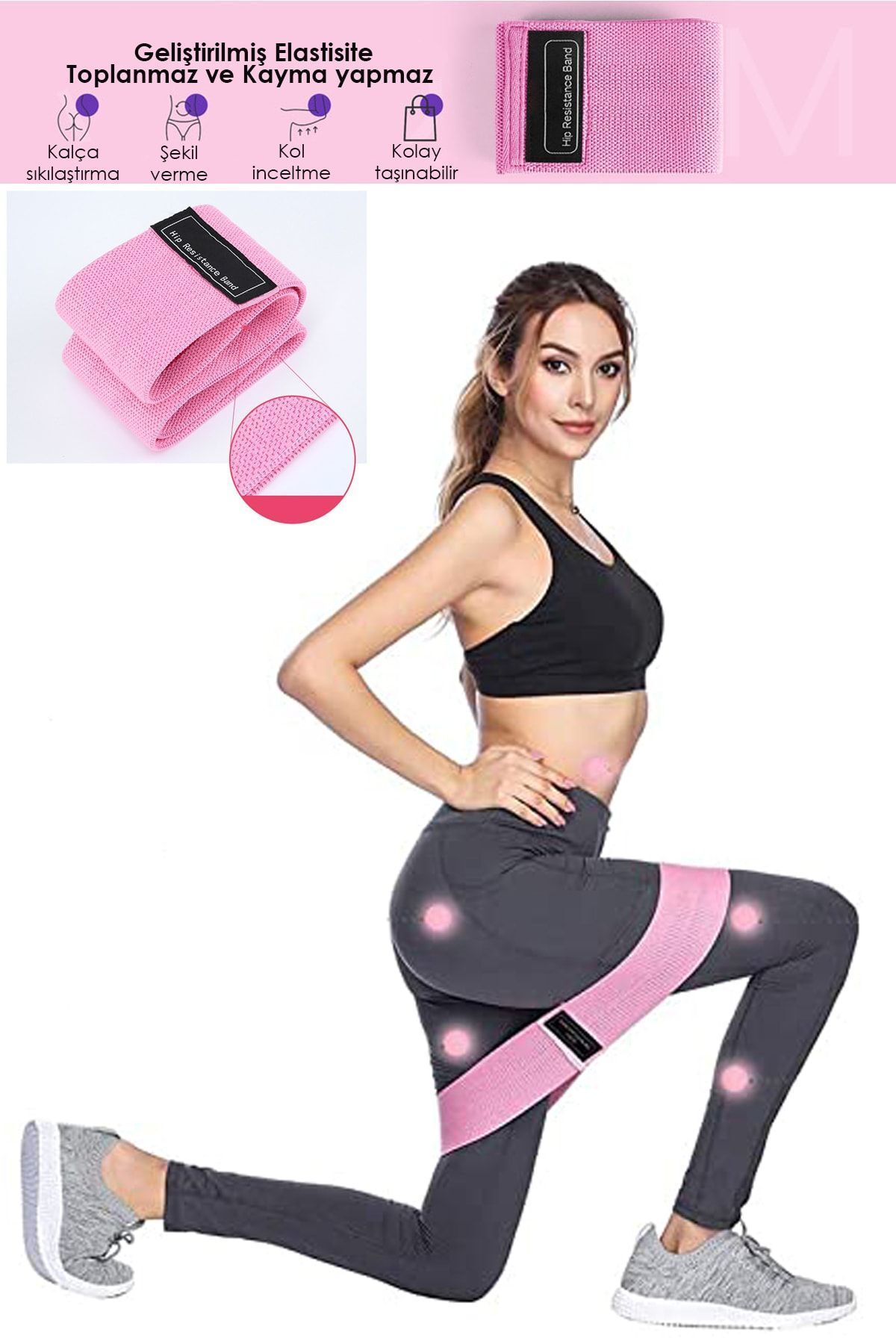 SerenityHaven Squat Bant Pilates Fitness Spor Kalça Egzersiz Direnç Bandı Lastiği