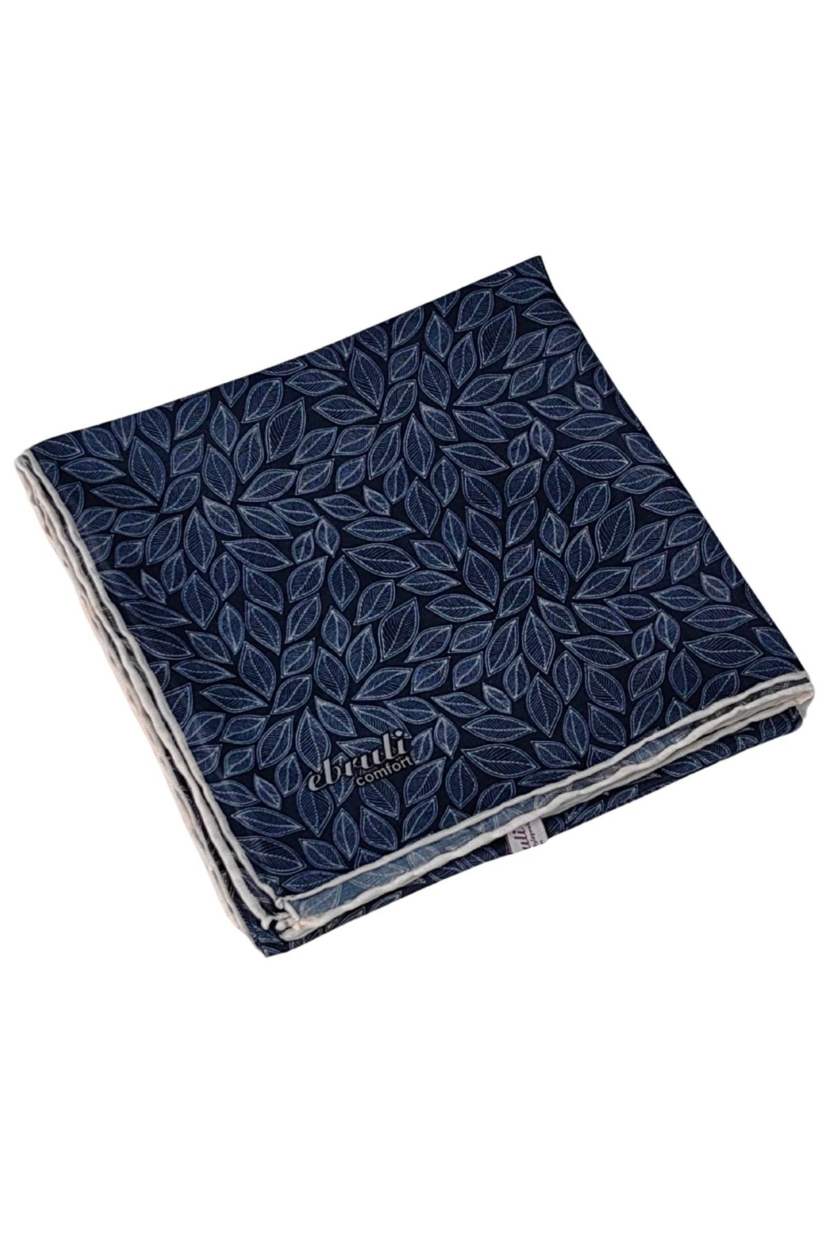 mim eşarp Ebruli Prime Pamuk Comfort Desenli Eşarp 90x90 cm - Yaprak Desenli