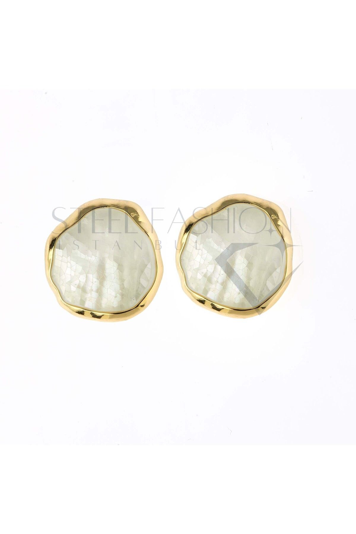 Steel Fashion İstanbul KOPYA - Rodyum Küpe Altın 14k
