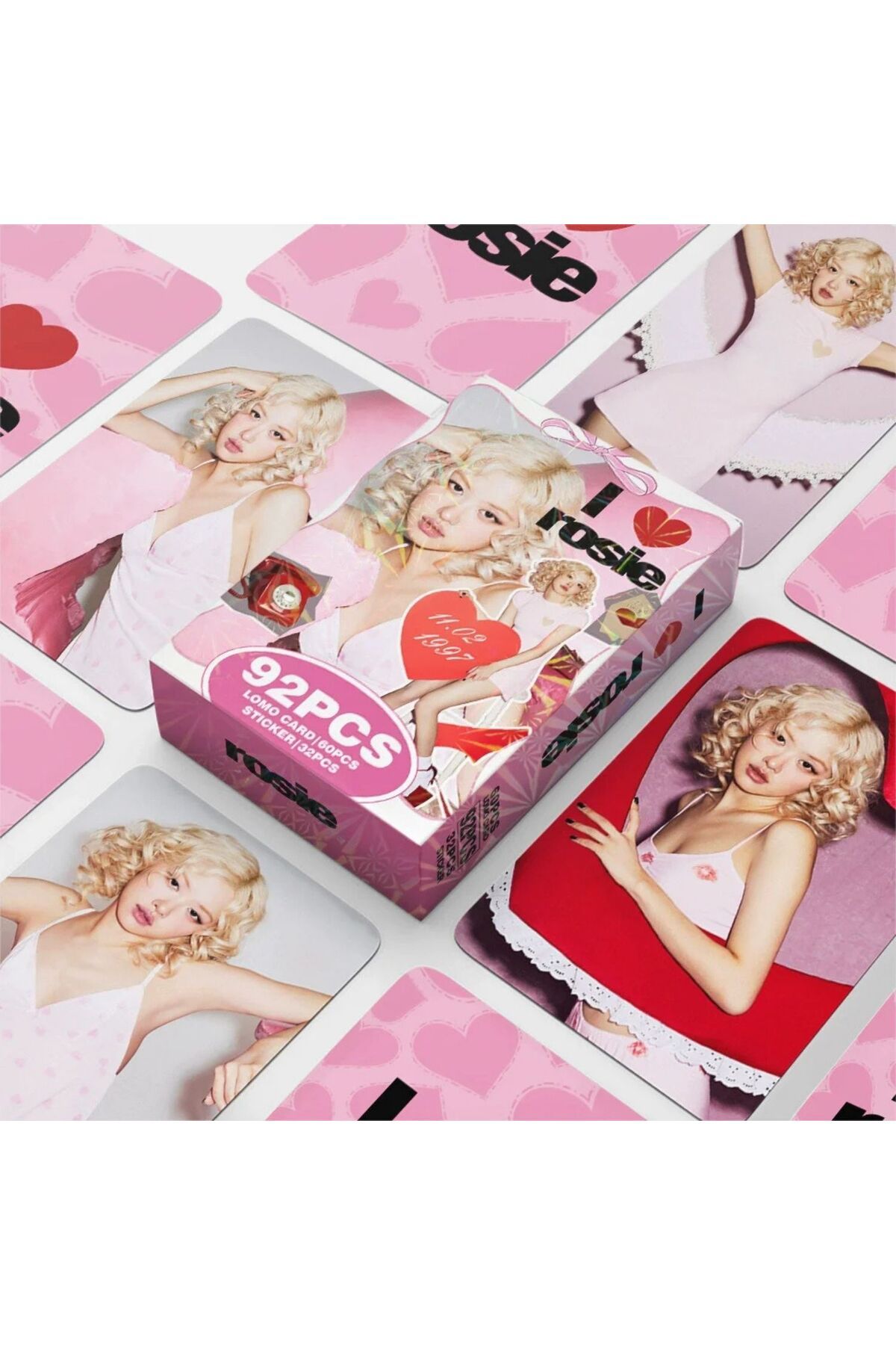 Kpop Dünyasi BLACKPINK Rose '' I Love Rosie '' Çift Yön Baskılı Lomo Card Seti (60 Pcs)