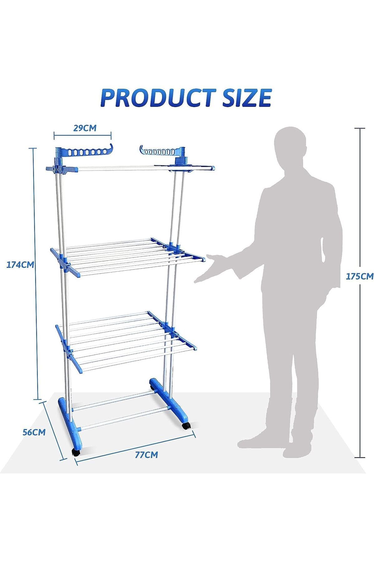 Generic-3 Layers Clothes Drying Rack Folding Clothes Rail Of Clothes Hanger 9